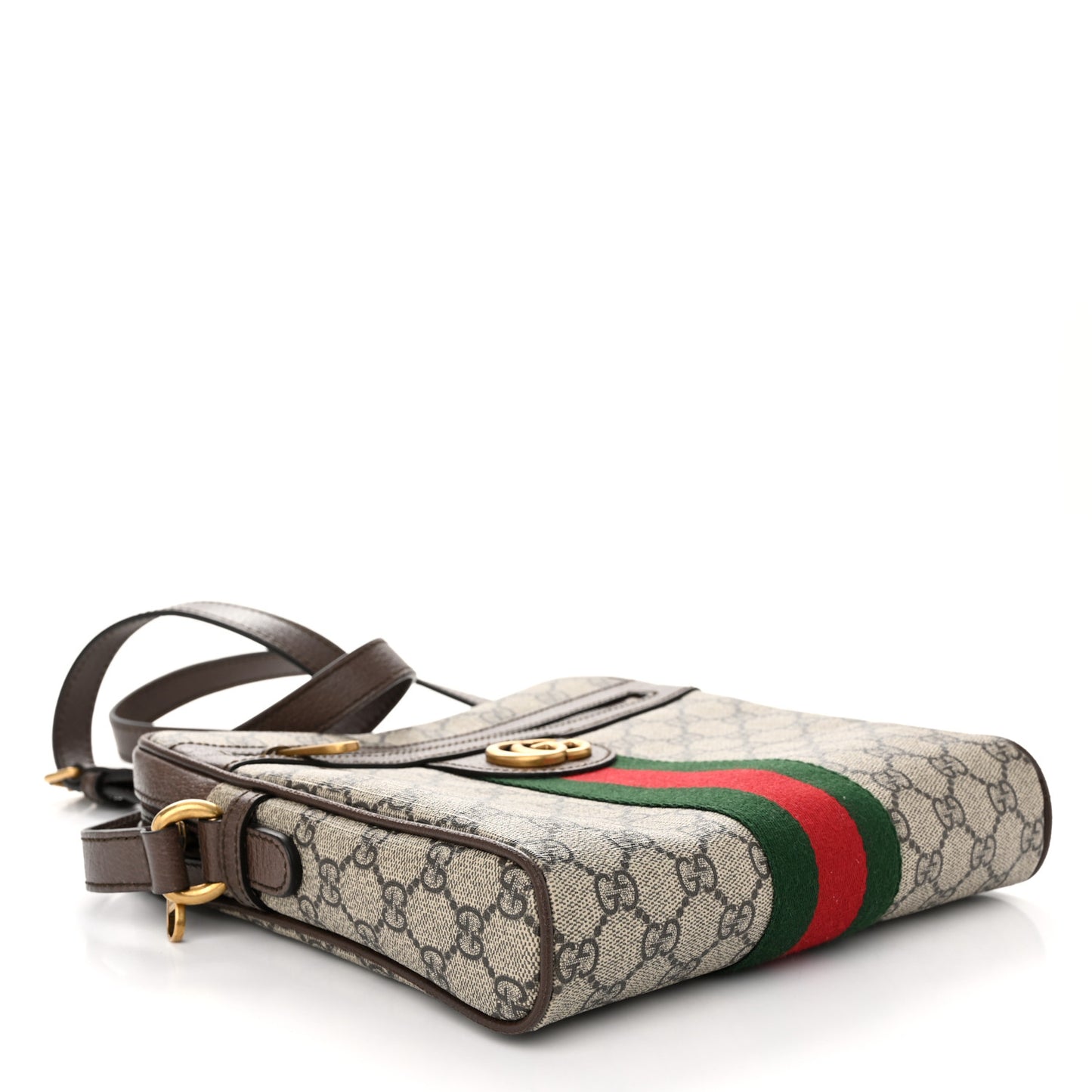 GG Supreme Monogram Web Small Ophidia Messenger Bag Brown