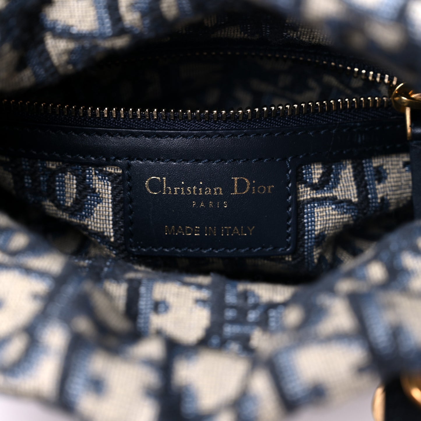 Wicker Oblique Mini Lady Dior Bag Blue