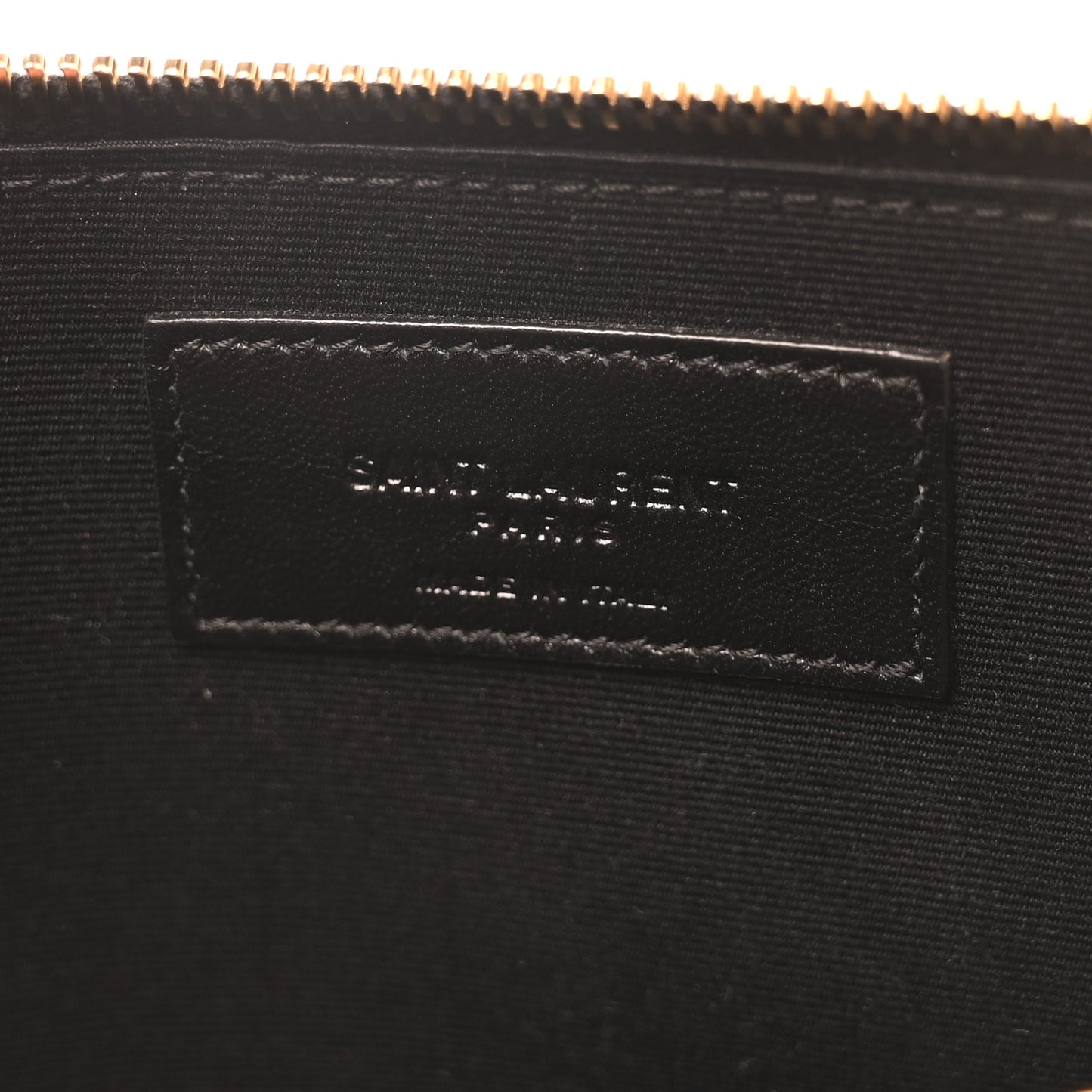 Calfskin Medium Zip Clutch Black