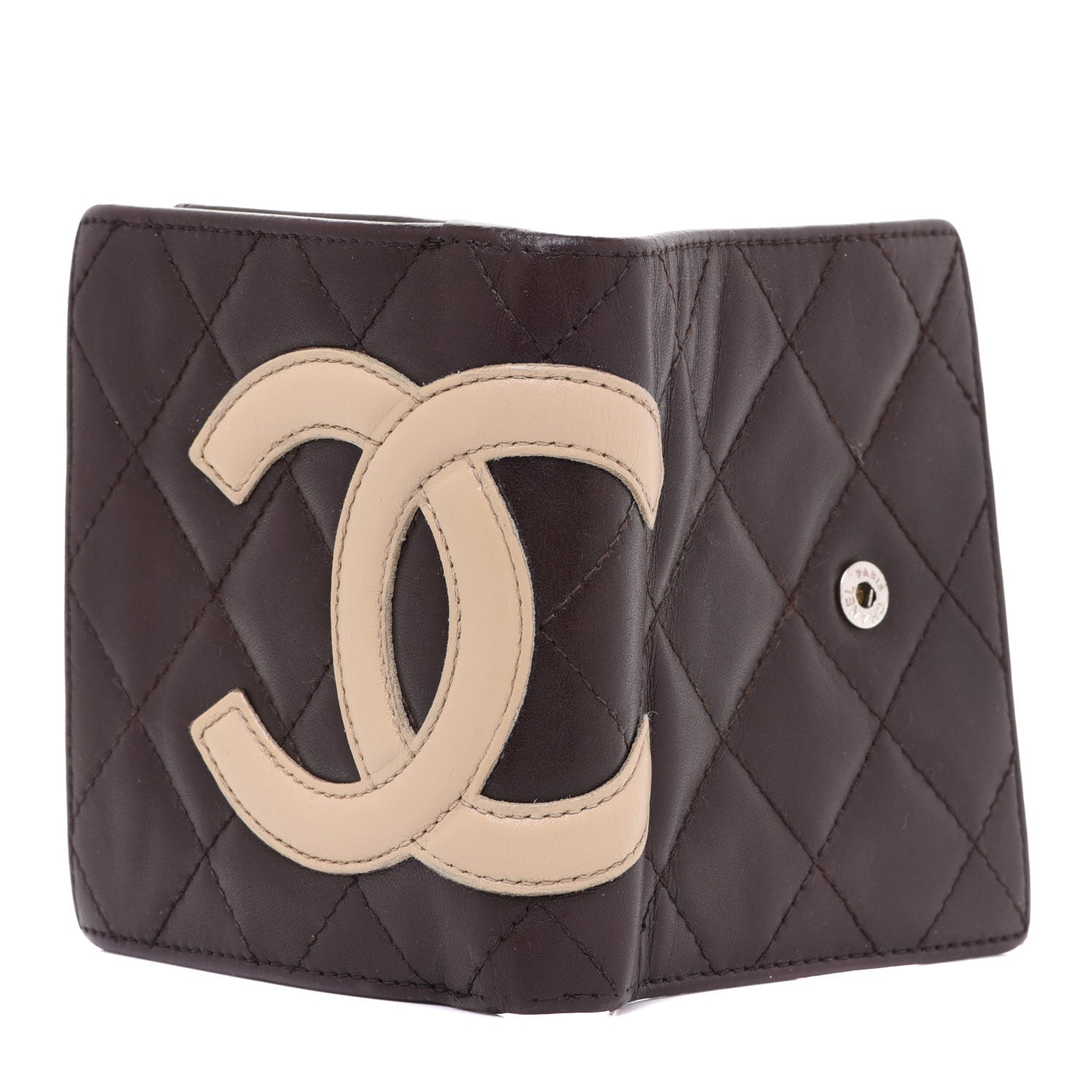 Chanel Calfskin Quilted Cambon Bi-fold Wallet Brown 6 of 10