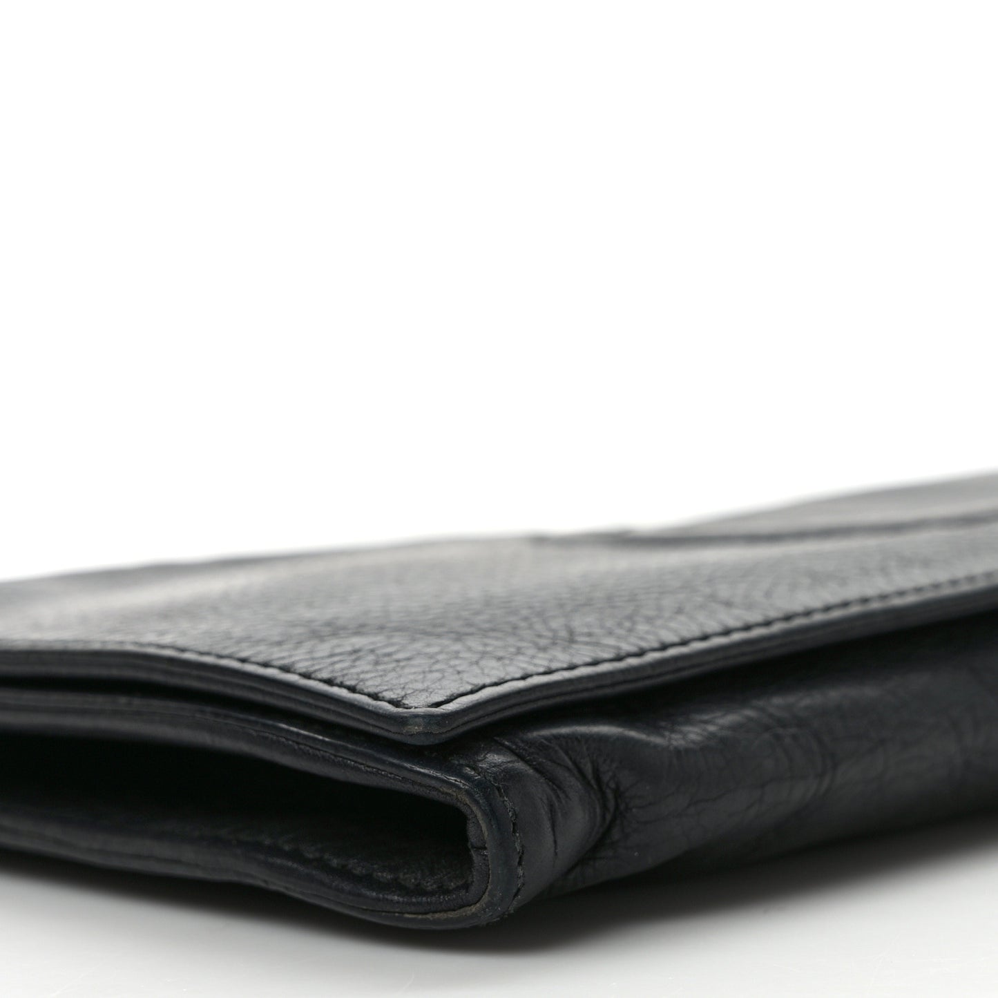 Pebbled Calfskin Medium Soho Clutch Black
