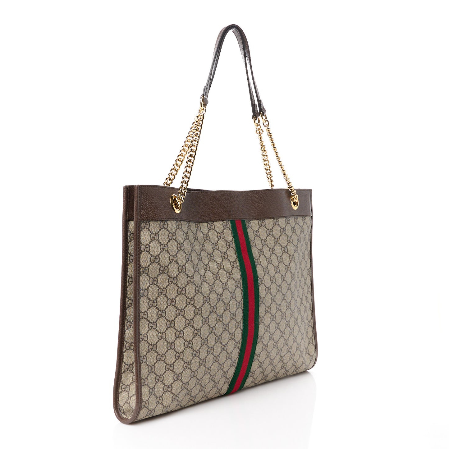 GG Supreme Monogram Large Rajah Chain Tote Beige New Acero