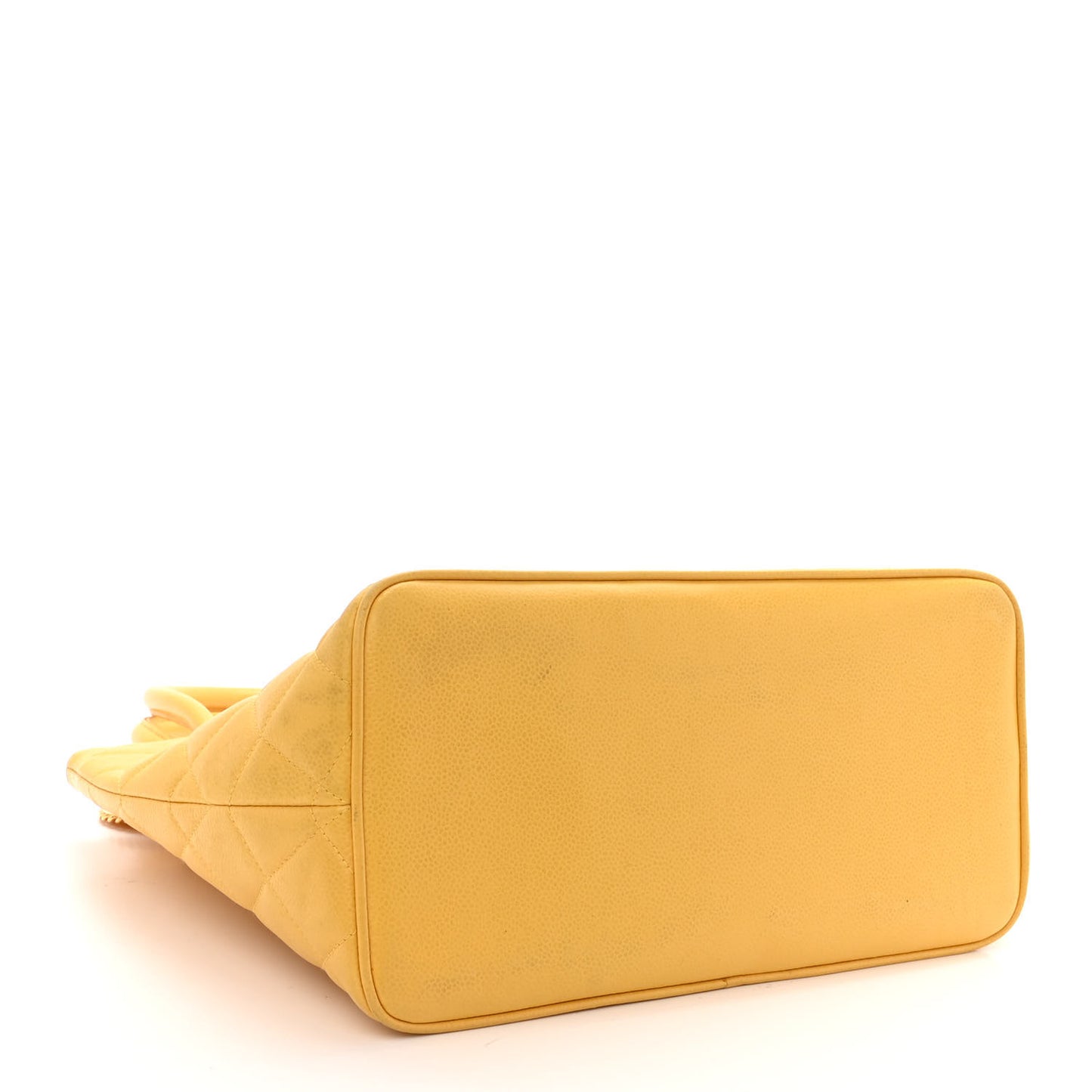 Caviar Quilted Medallion Tote Yellow