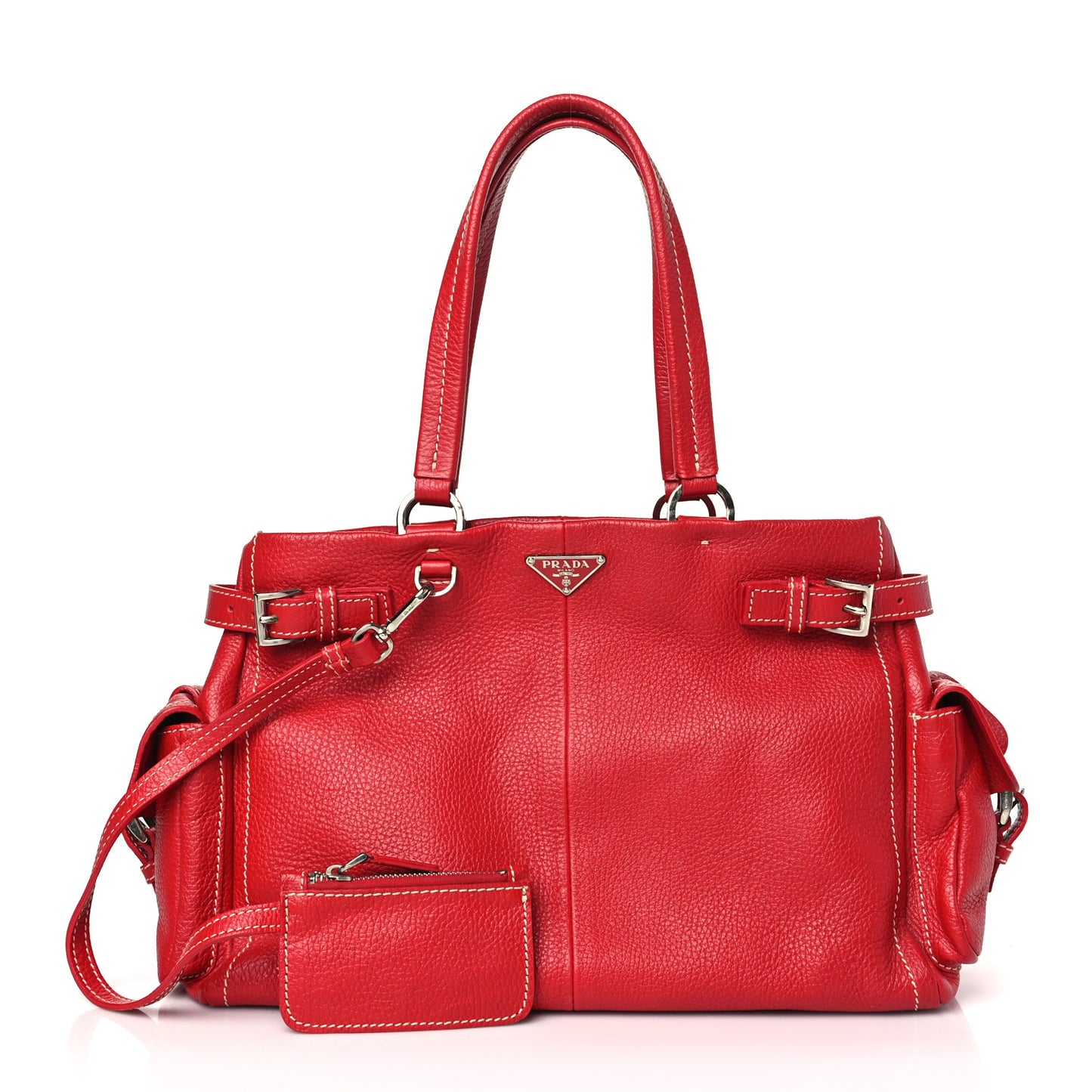 Vitello Daino Shoulder Bag Rosso