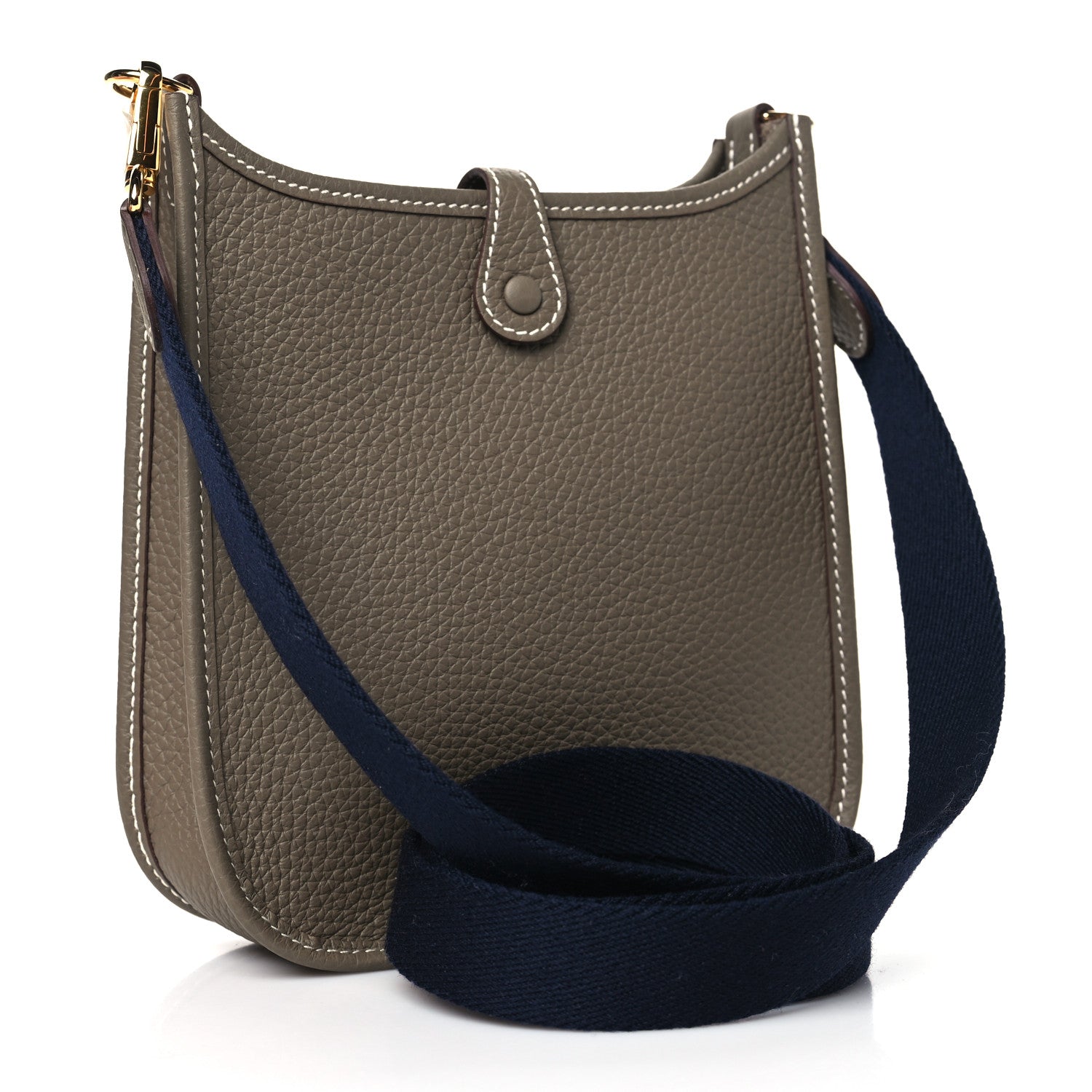 Hermes Taurillon Clemence Amazone Evelyne TPM Etoupe Bleu Indigo 3 of 11