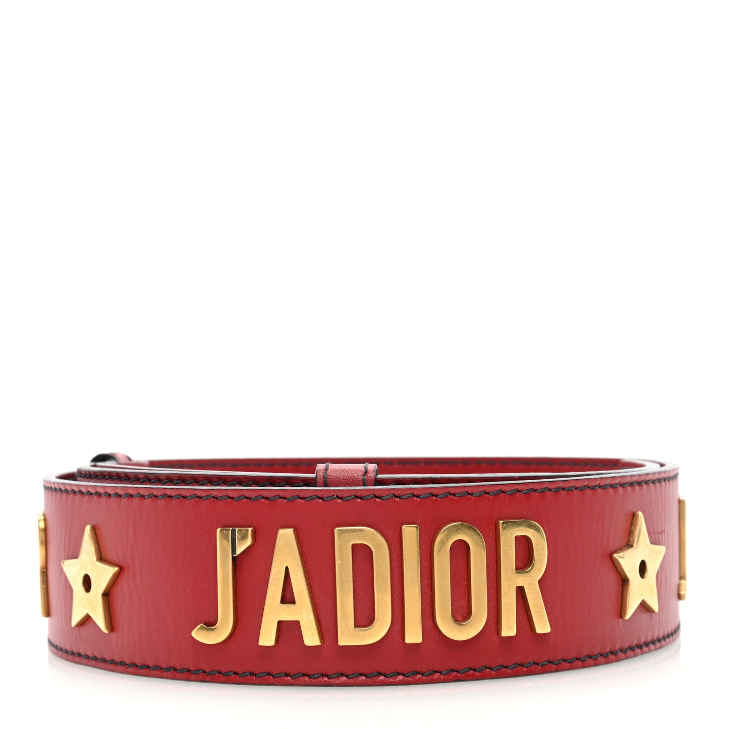 Calfskin Studded J'Adior Shoulder Strap Deep Red