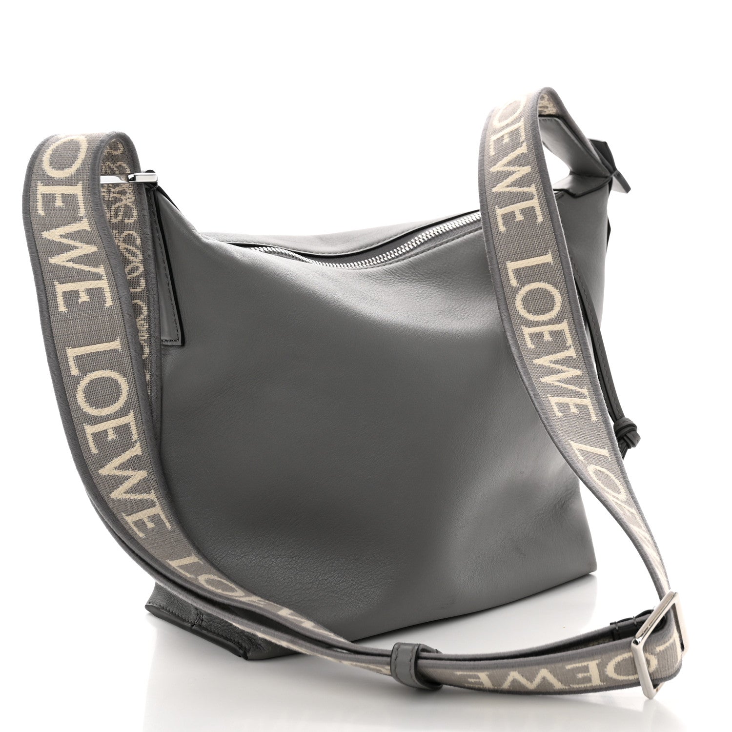 Loewe Supple Smooth Calfskin Jacquard Small Cubi Crossbody Bag Asphalt Grey 3 of 12