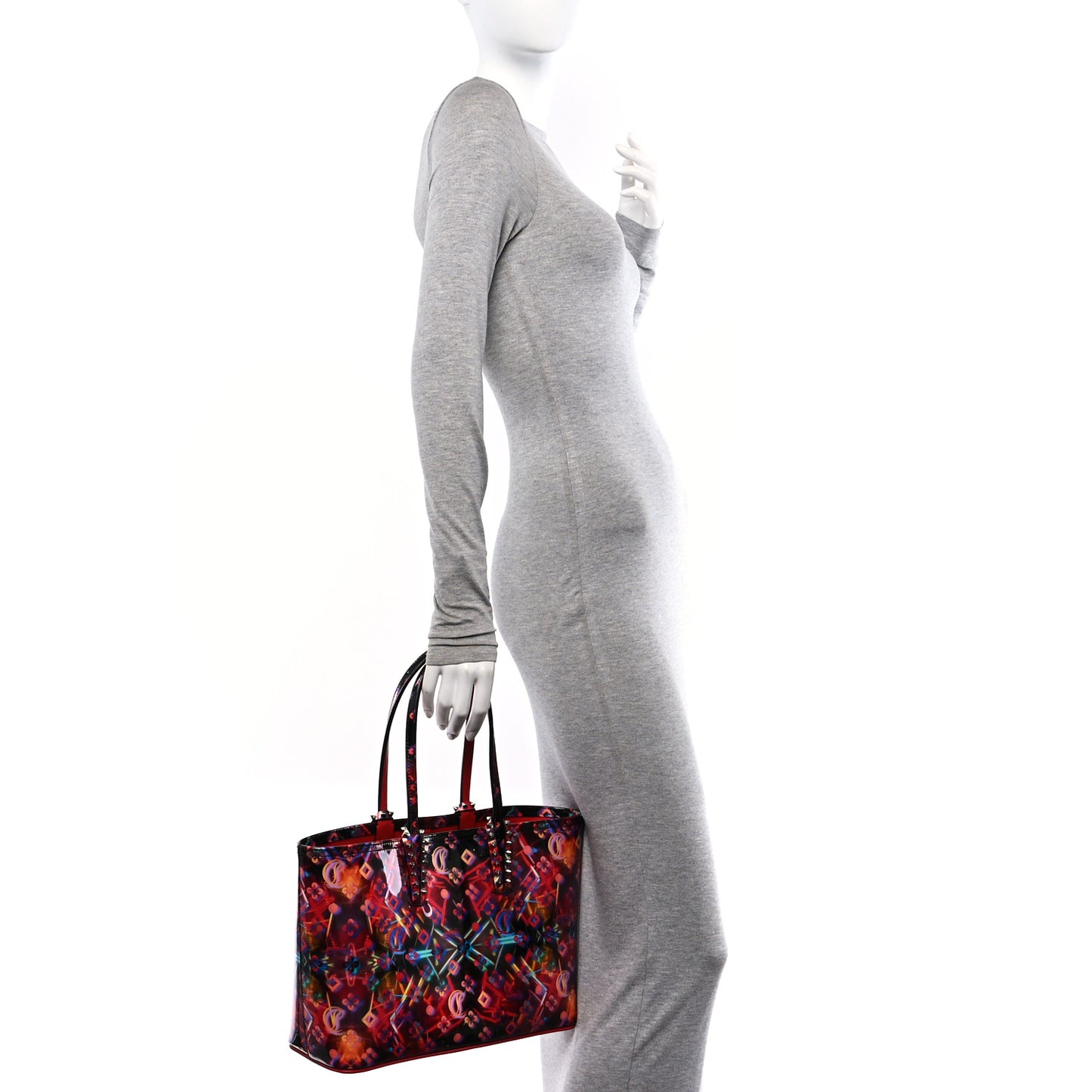Patent Calfskin Small Discolaser Cabata Tote Multicolor