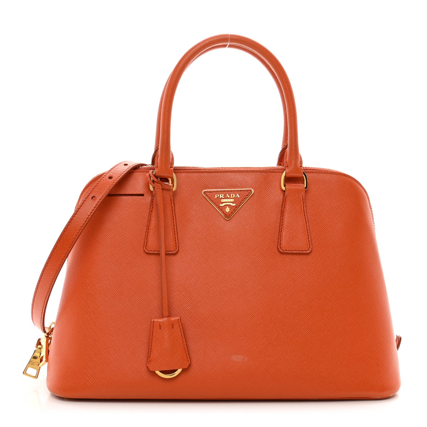 Saffiano Lux Medium Promenade Tote Papaya