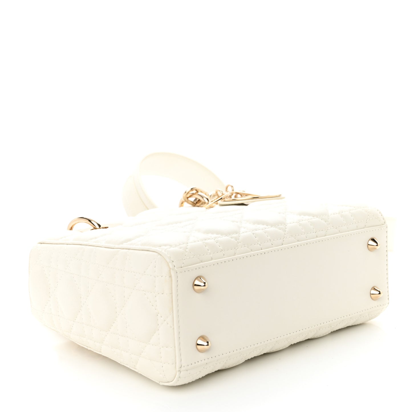 Lambskin Cannage Small Lucky Badges My Lady Dior White