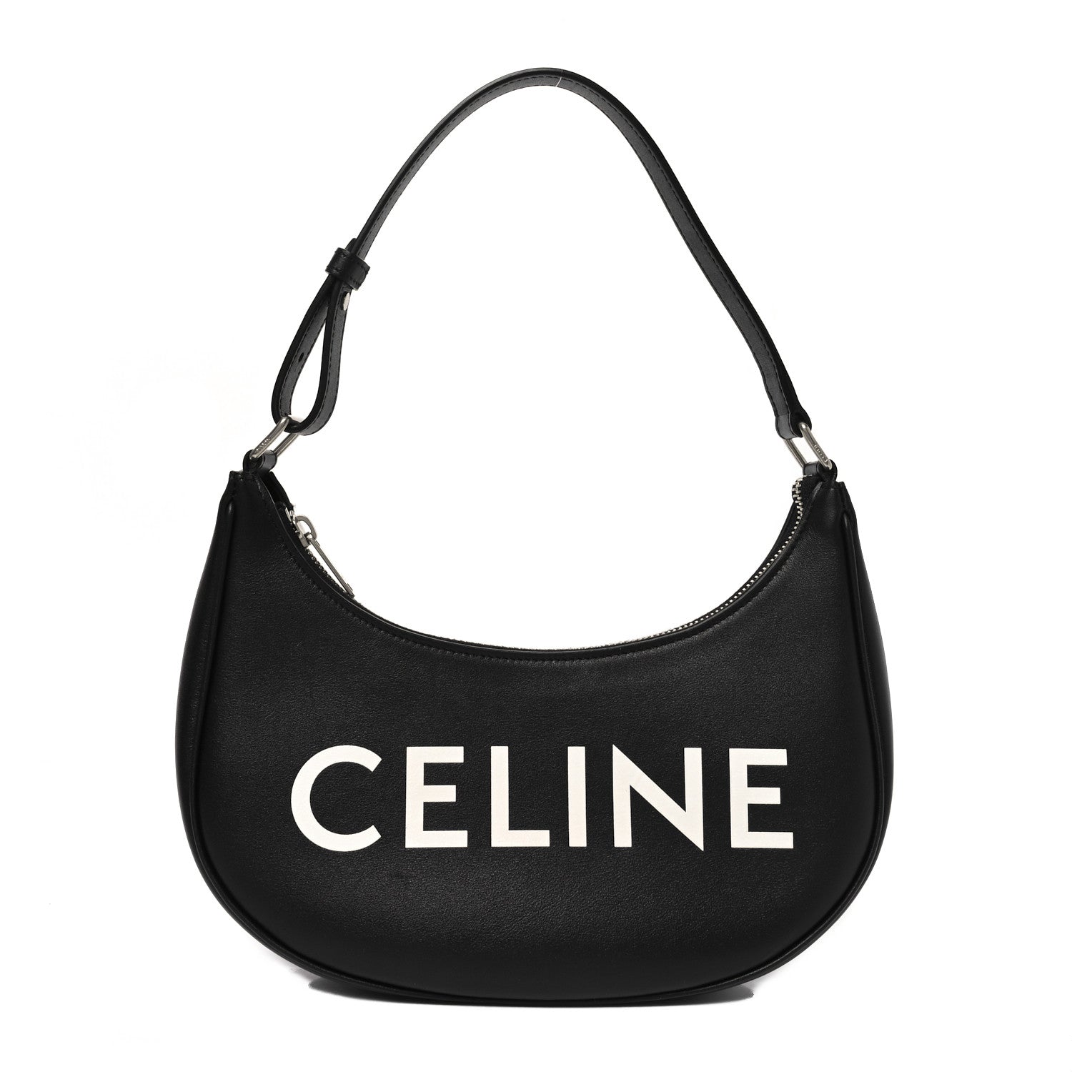 Celine Calfskin Ava Logo Shoulder Bag Black 1793916 – FASHIONPHILE