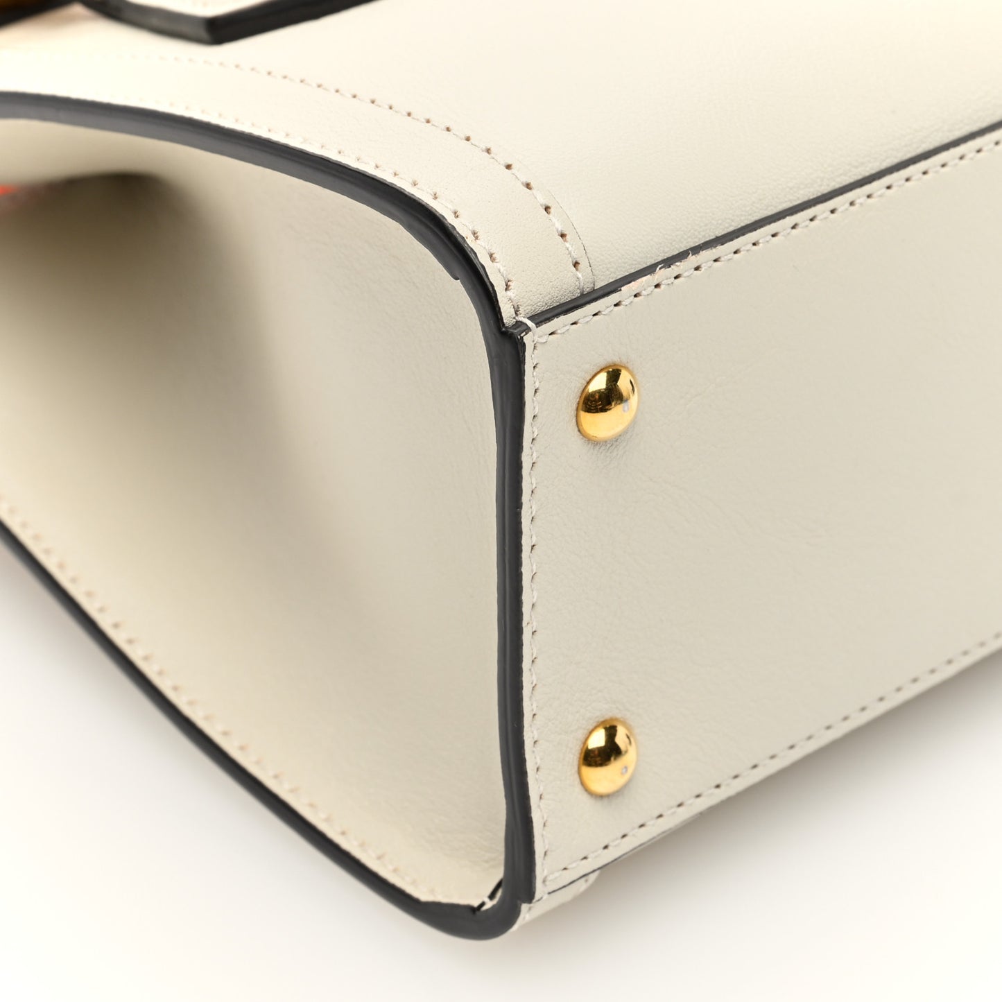 Wonka Grain Calfskin Mini Diana Tote Bag Mystic White Orange Fluo