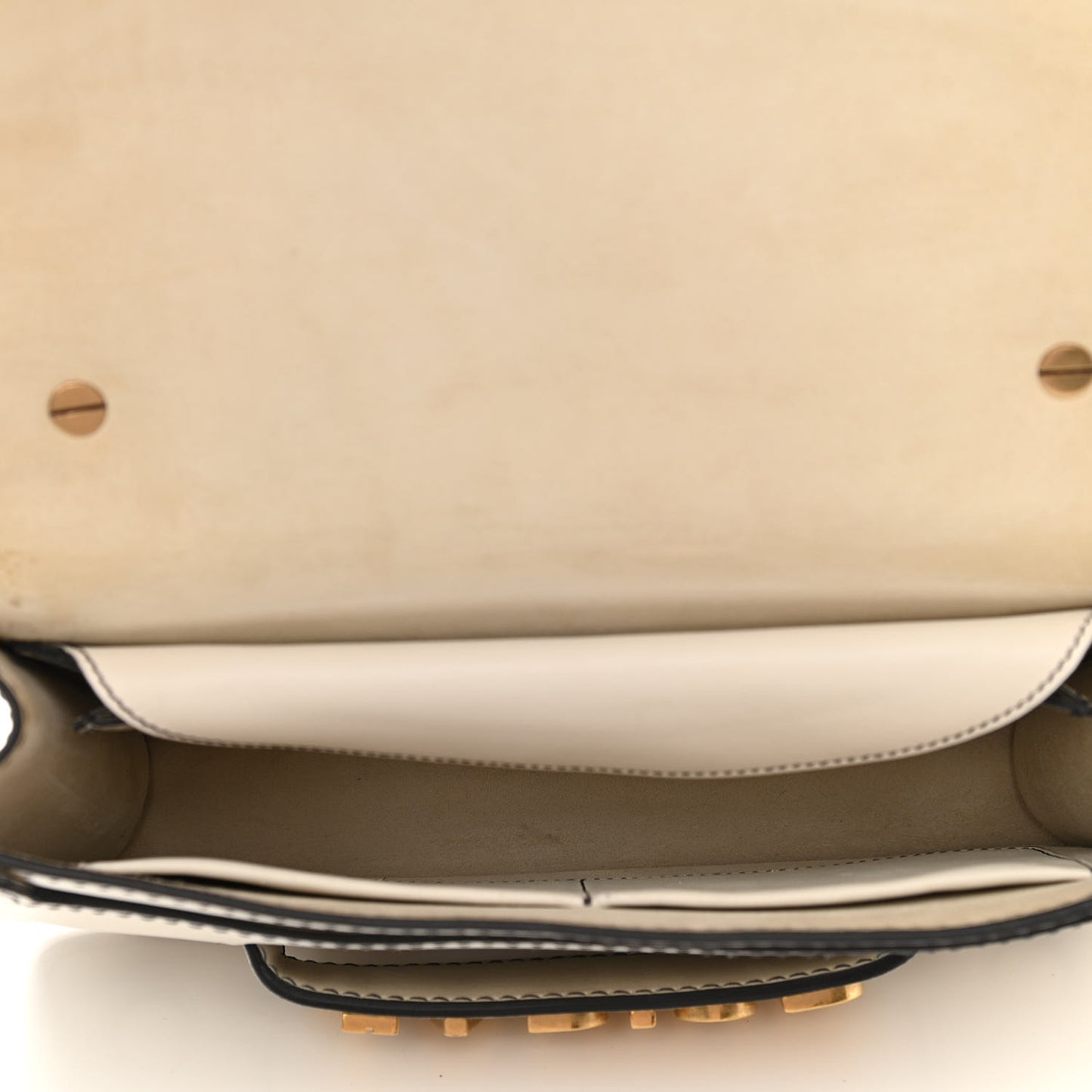 Calfskin J'Adior Chain Flap Bag Off White