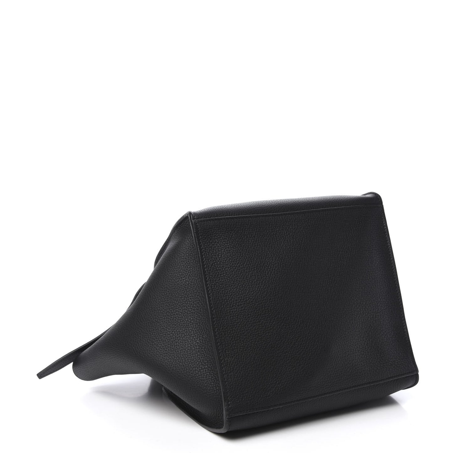 Supple Grained Calfskin Small Long Strap Big Bag Anthracite