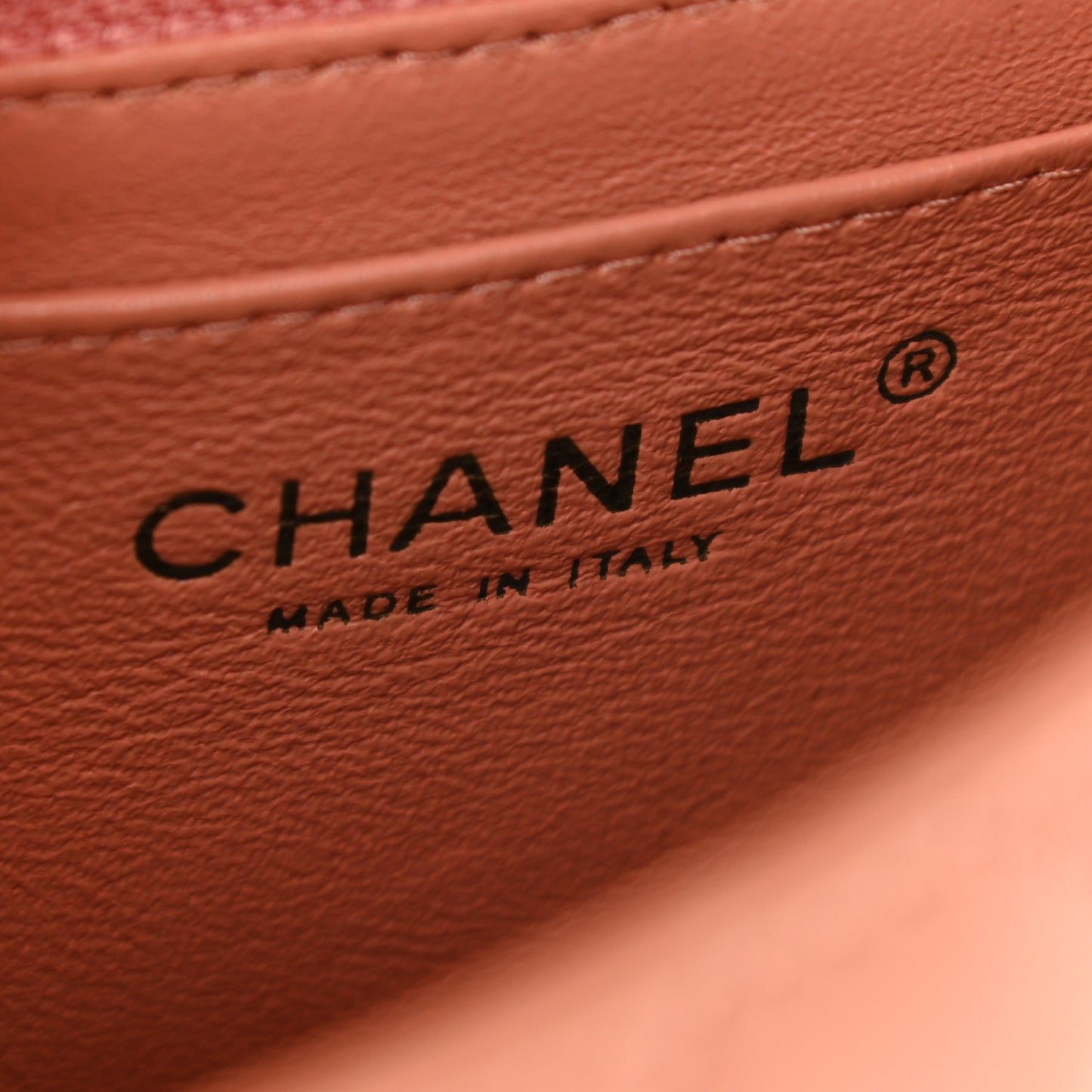 Lambskin Quilted Mini Square Flap Brown