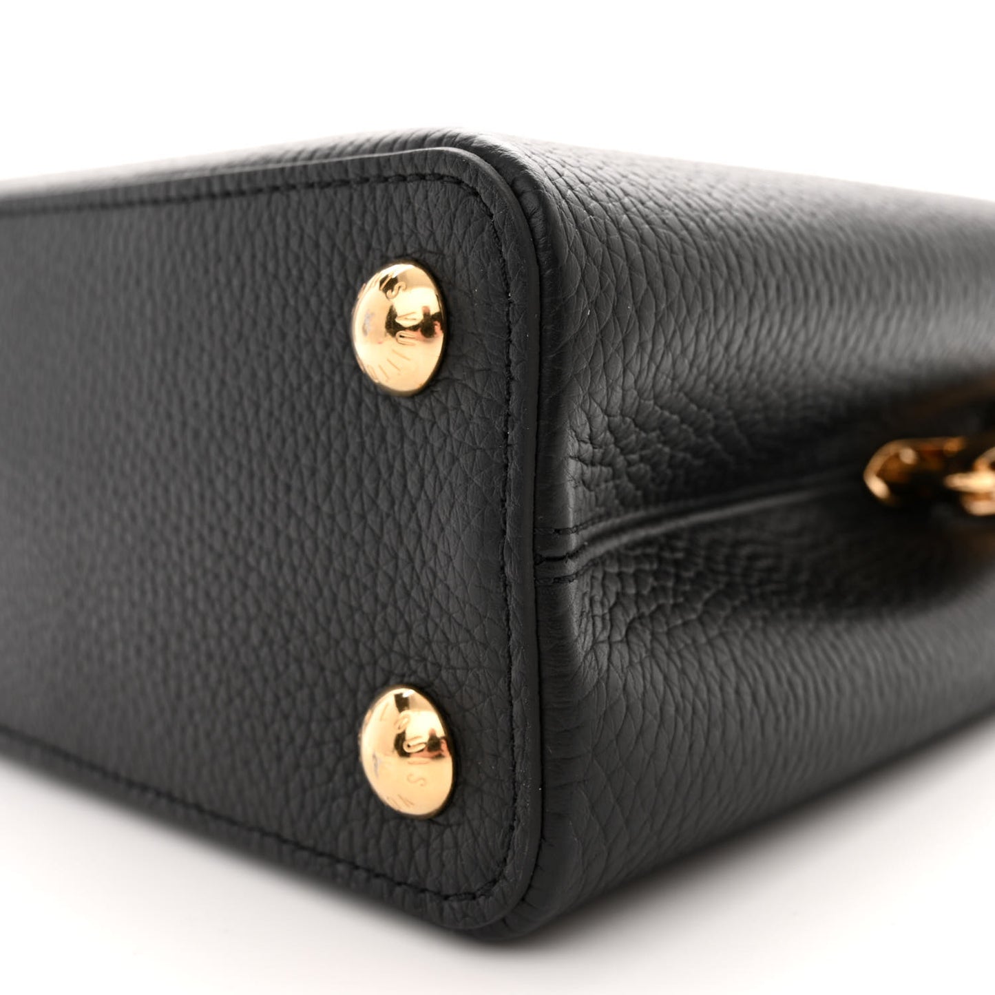 Taurillon Enamel Flower Padlock Chain Capucines BB Black