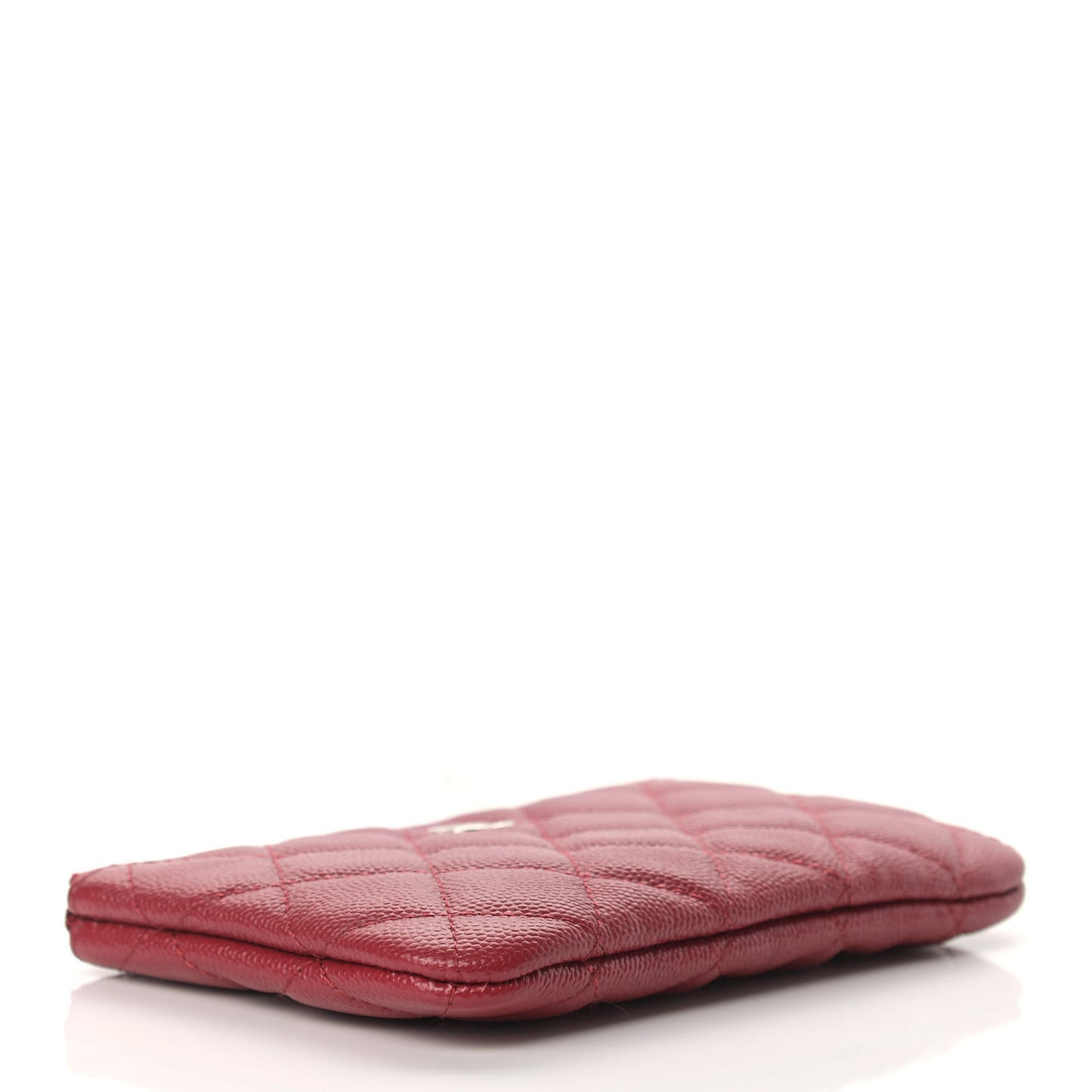 Caviar Quilted Small Cosmetic Case Red
