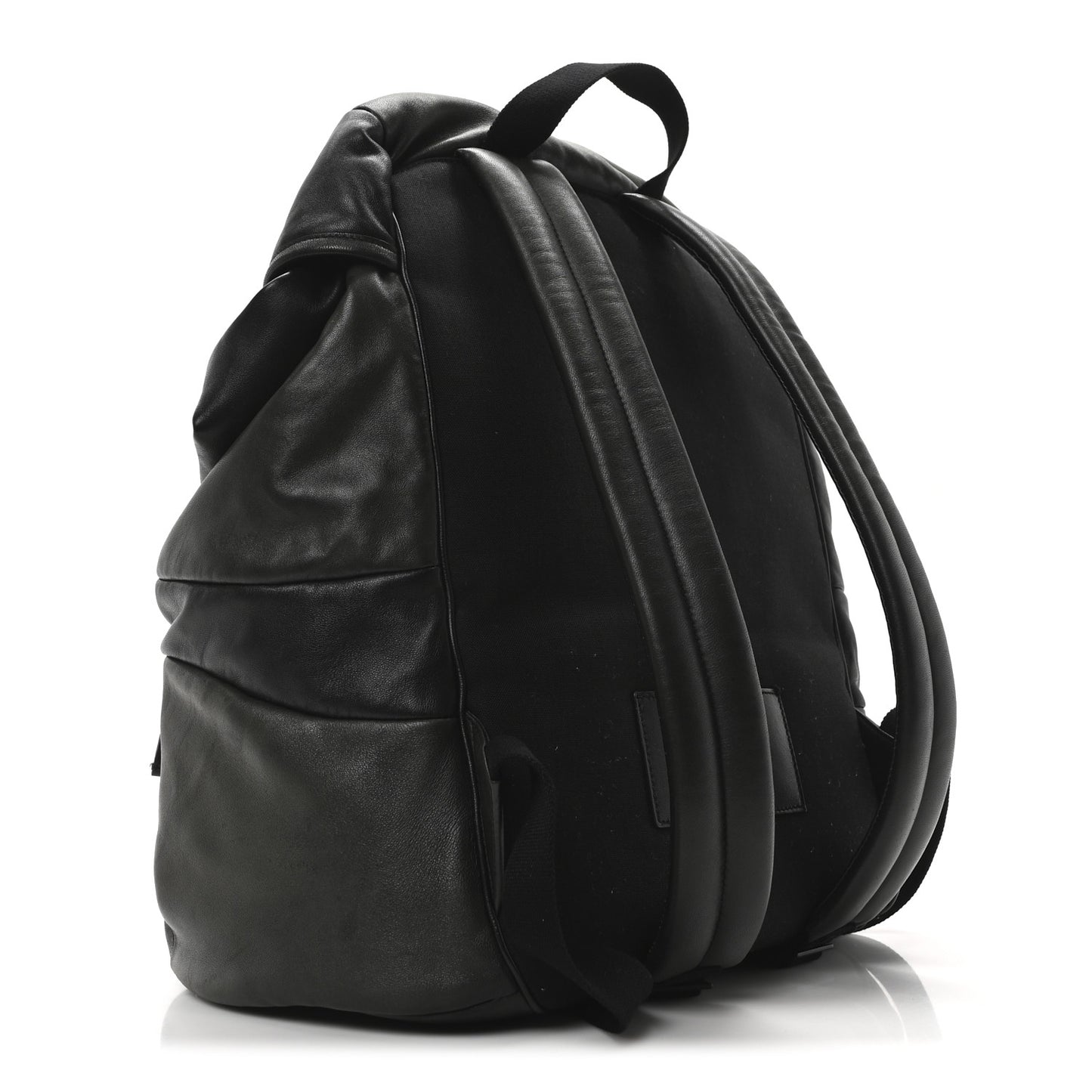 Calfskin Logo Debossed Backpack Black