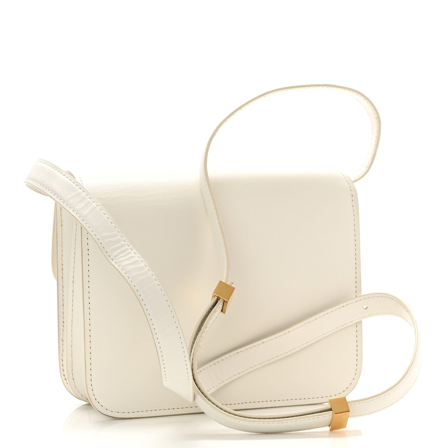 Box Calfskin Teen Classic Box Flap Bag White
