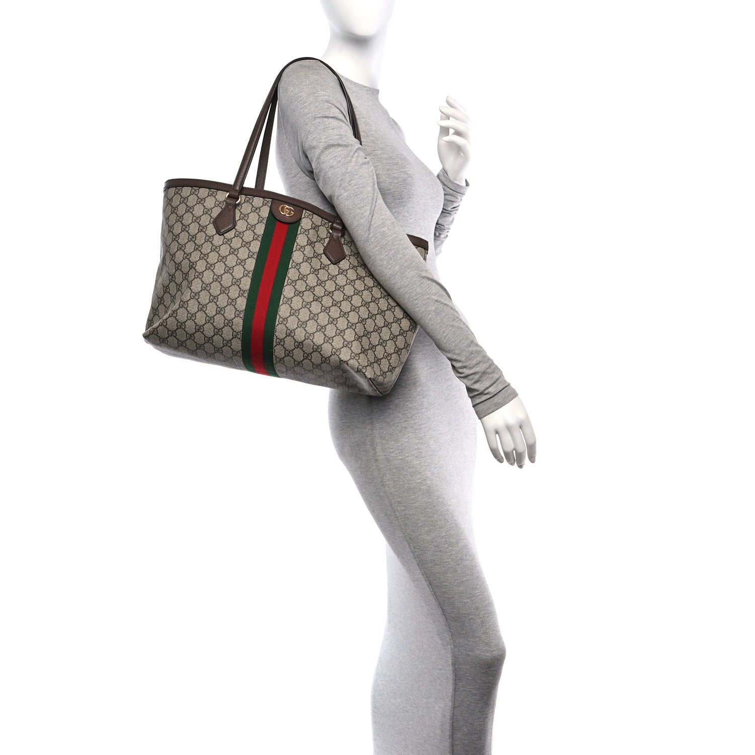 Gucci GG Supreme Monogram Medium Ophidia Shopping Tote Brown 2 of 10