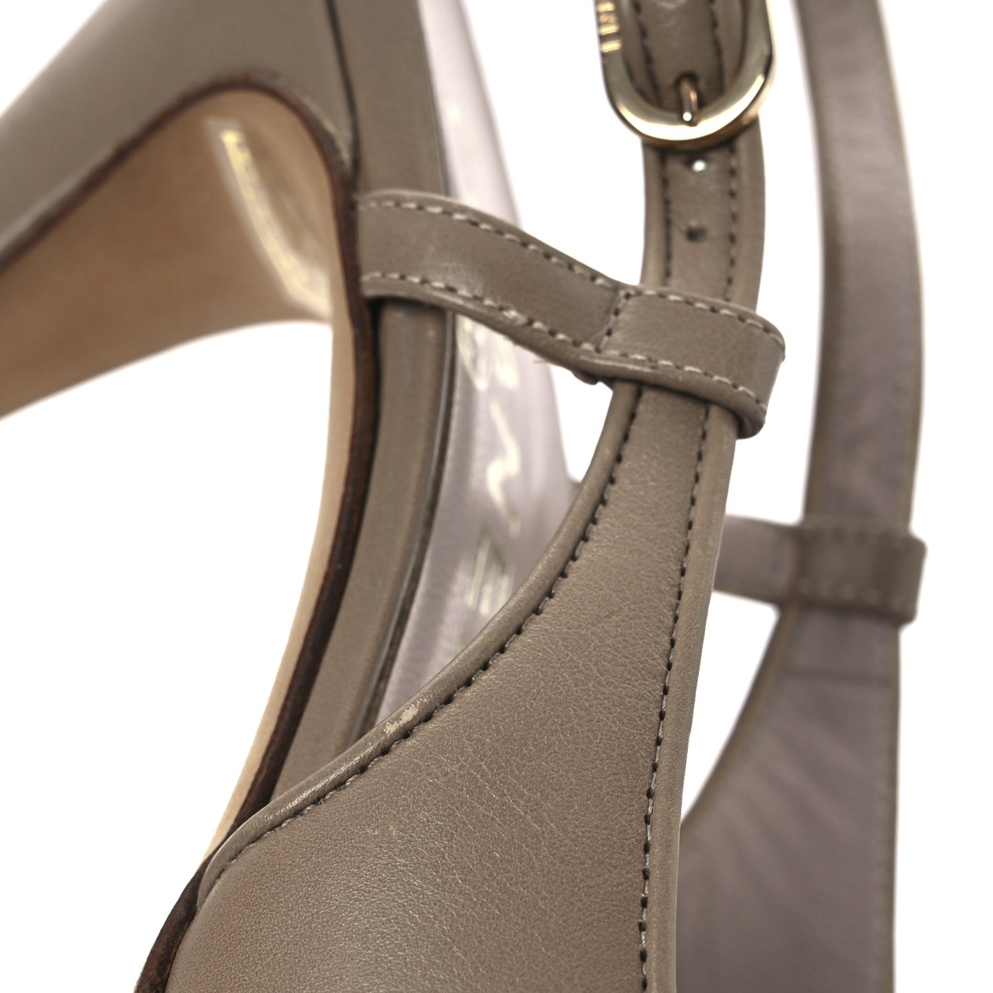 Metallic Lambskin Cap Toe CC Slingback Heels 36 Beige Gold