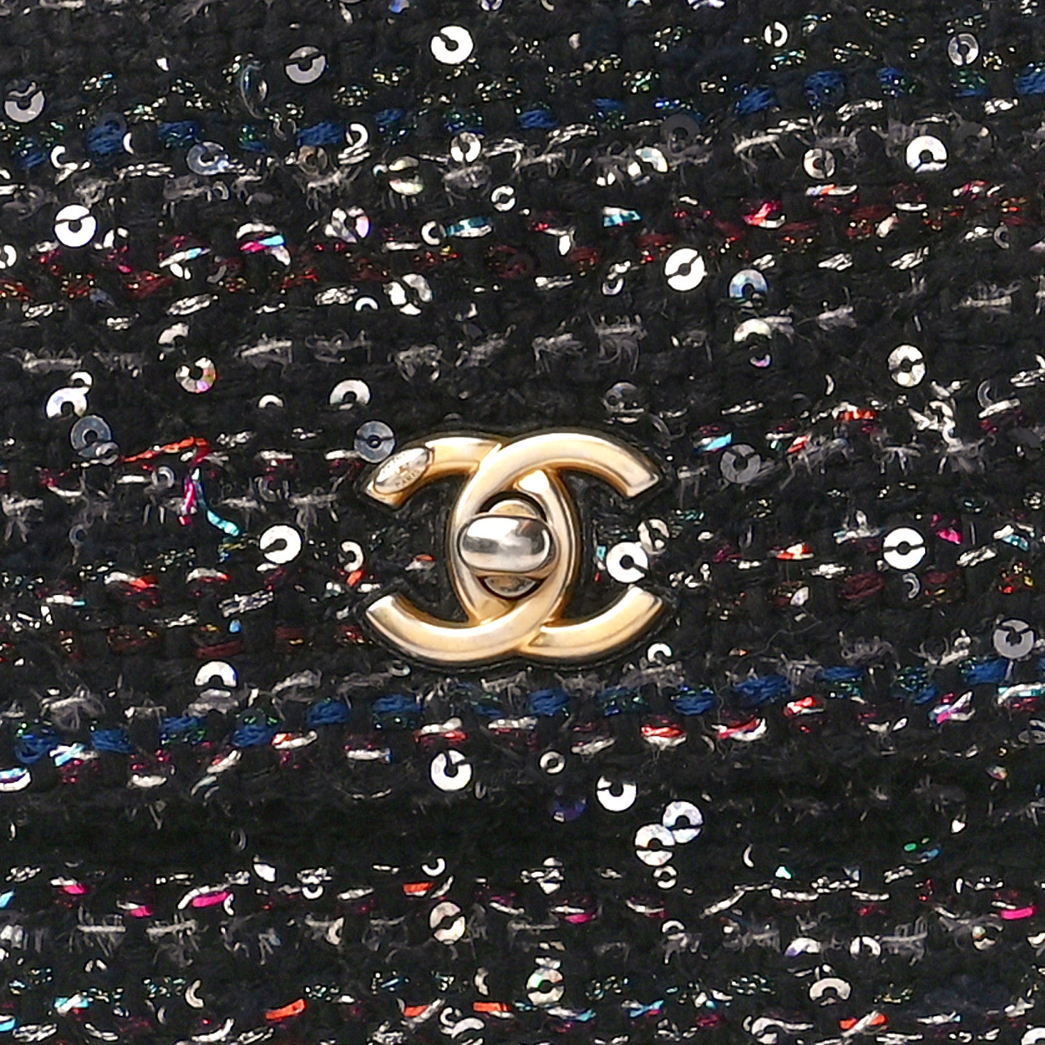Chanel Tweed Sequin Mini Coco Handle Flap Black 9 of 13