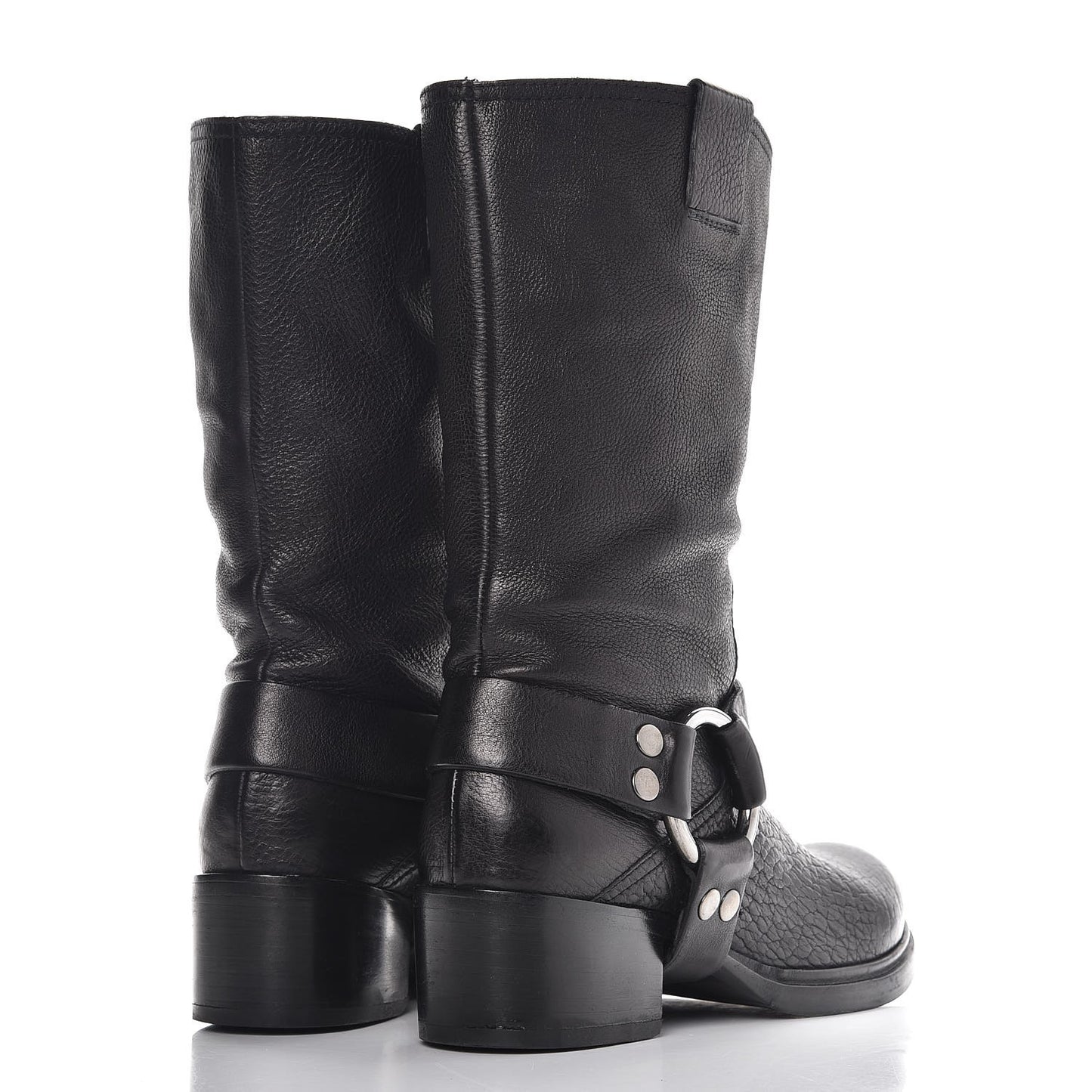Calfskin Harness Motorcycle Boots 39 Black