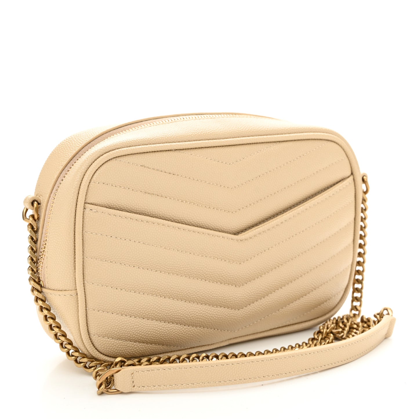 Grain De Poudre Matelasse Monogram Mini Lou Camera Bag Dark Beige