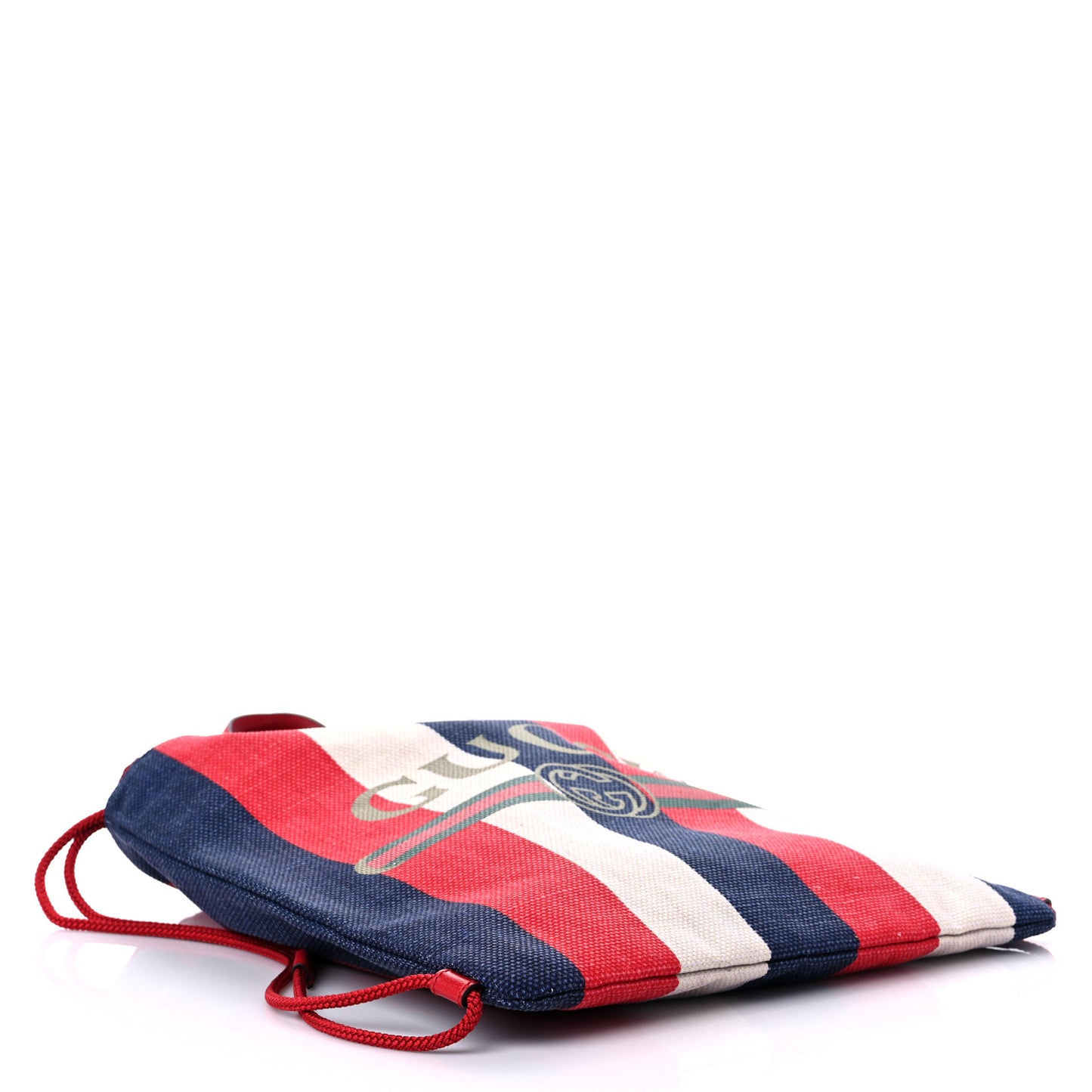 Canvas Logo Sylvie Stripe Drawstring Backpack Red