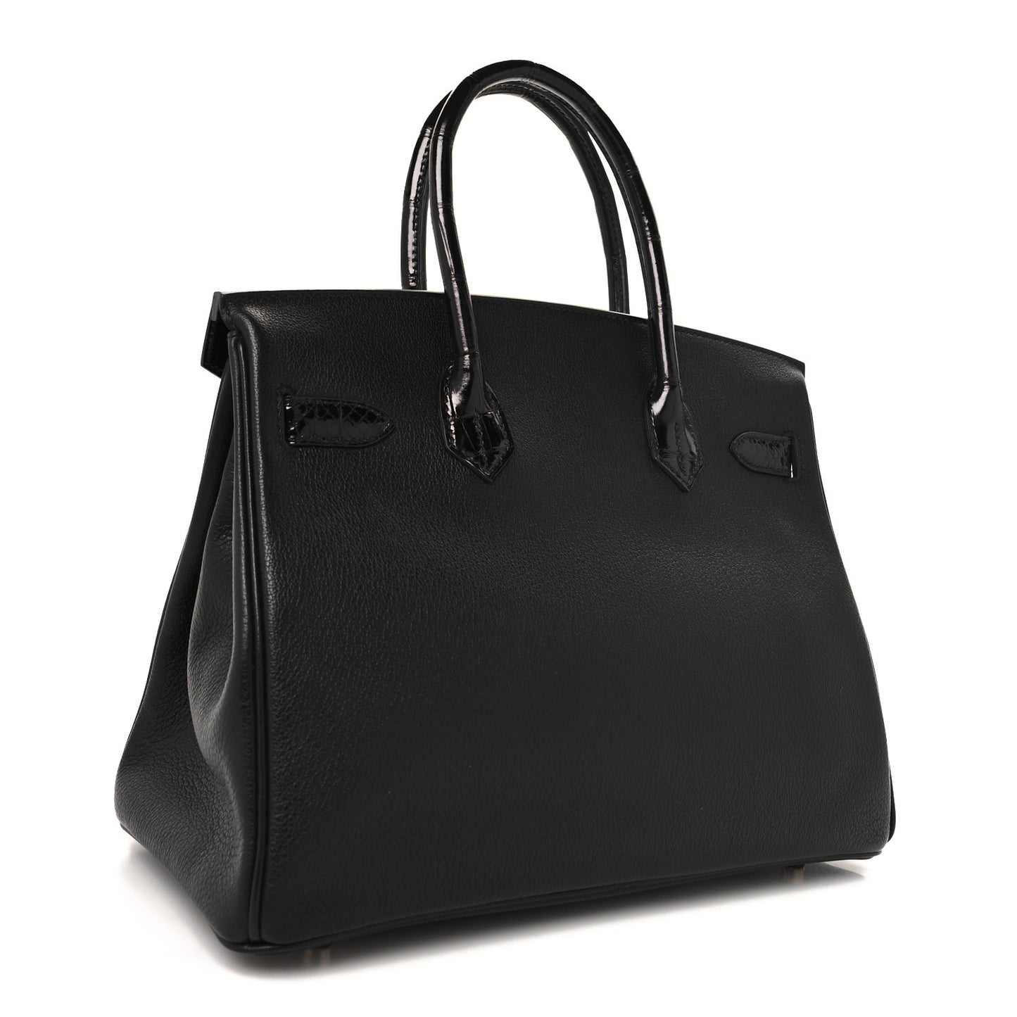 Taurillon Novillo Shiny Niloticus Crocodile Birkin Touch 30 Black