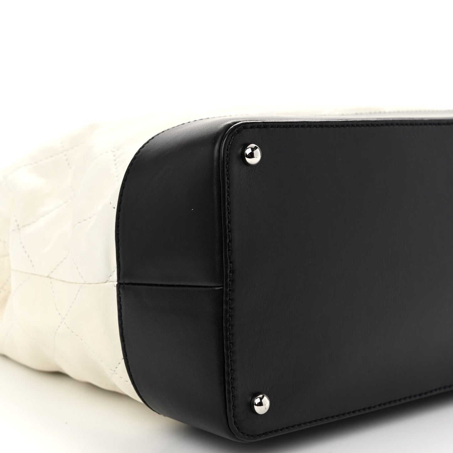Calfskin Quilted Gabrielle Shopping Tote White