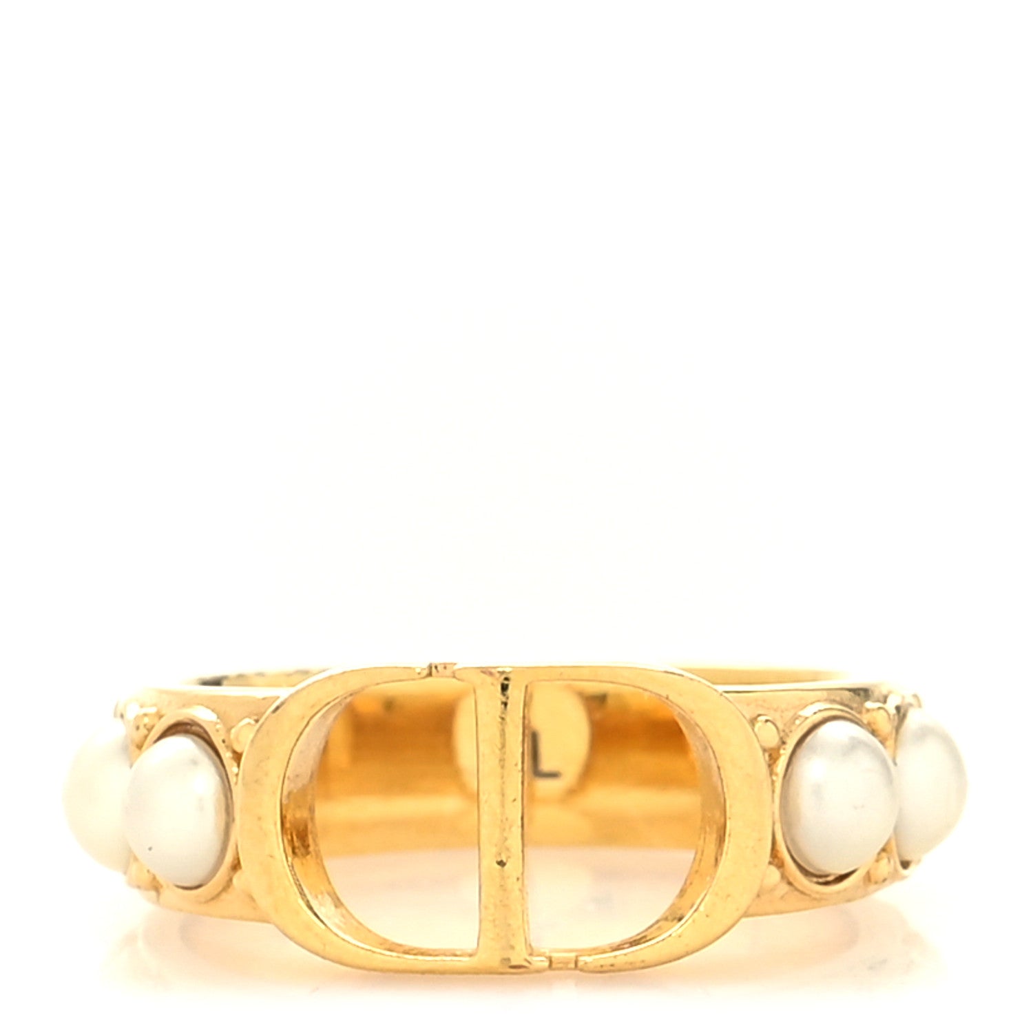 Diorリング Christian Dior Metal Pearl 30 Montaigne Ring L Gold 1206436