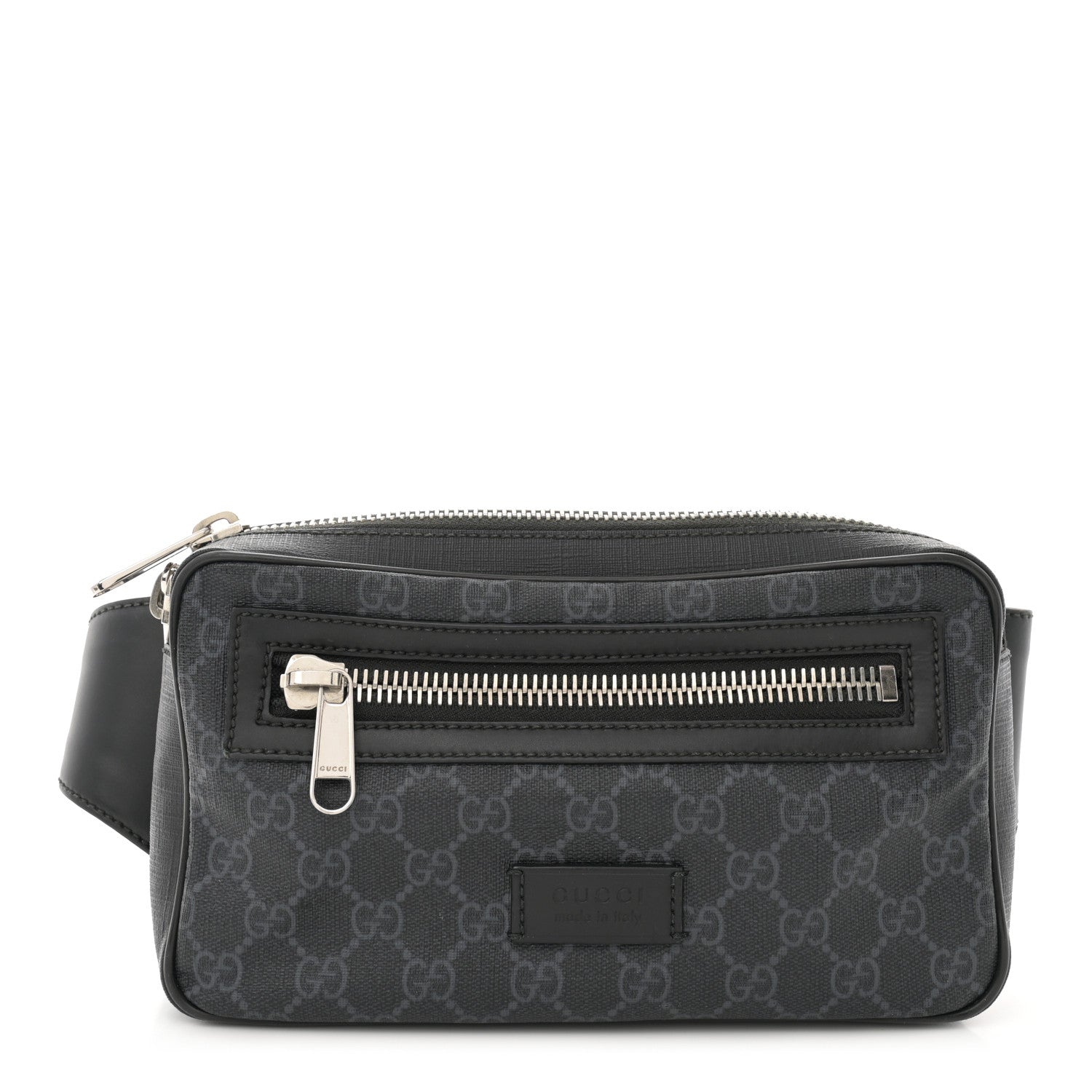 Gucci Soft GG Supreme Monogram Web Belt Bag Black Grey 1 of 13