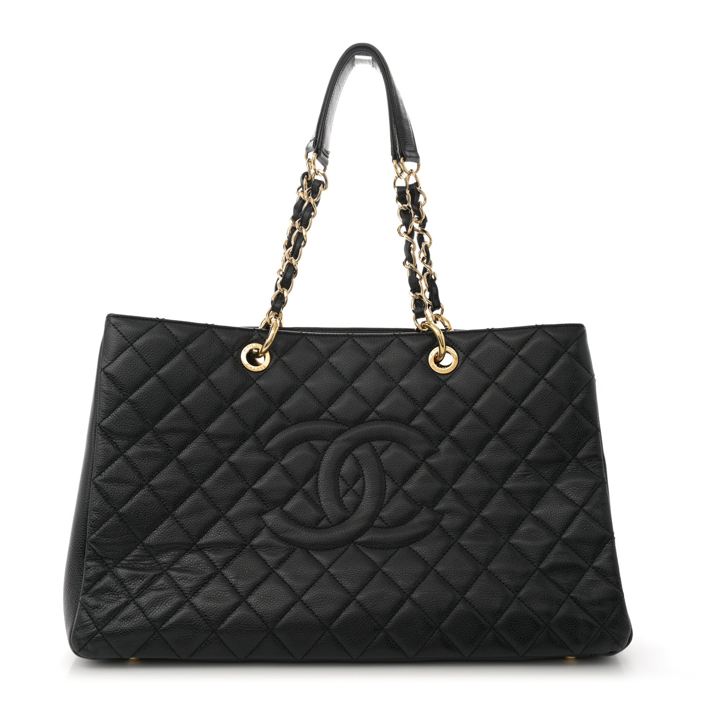 Caviar Quilted Grand Shopping Tote GST Black