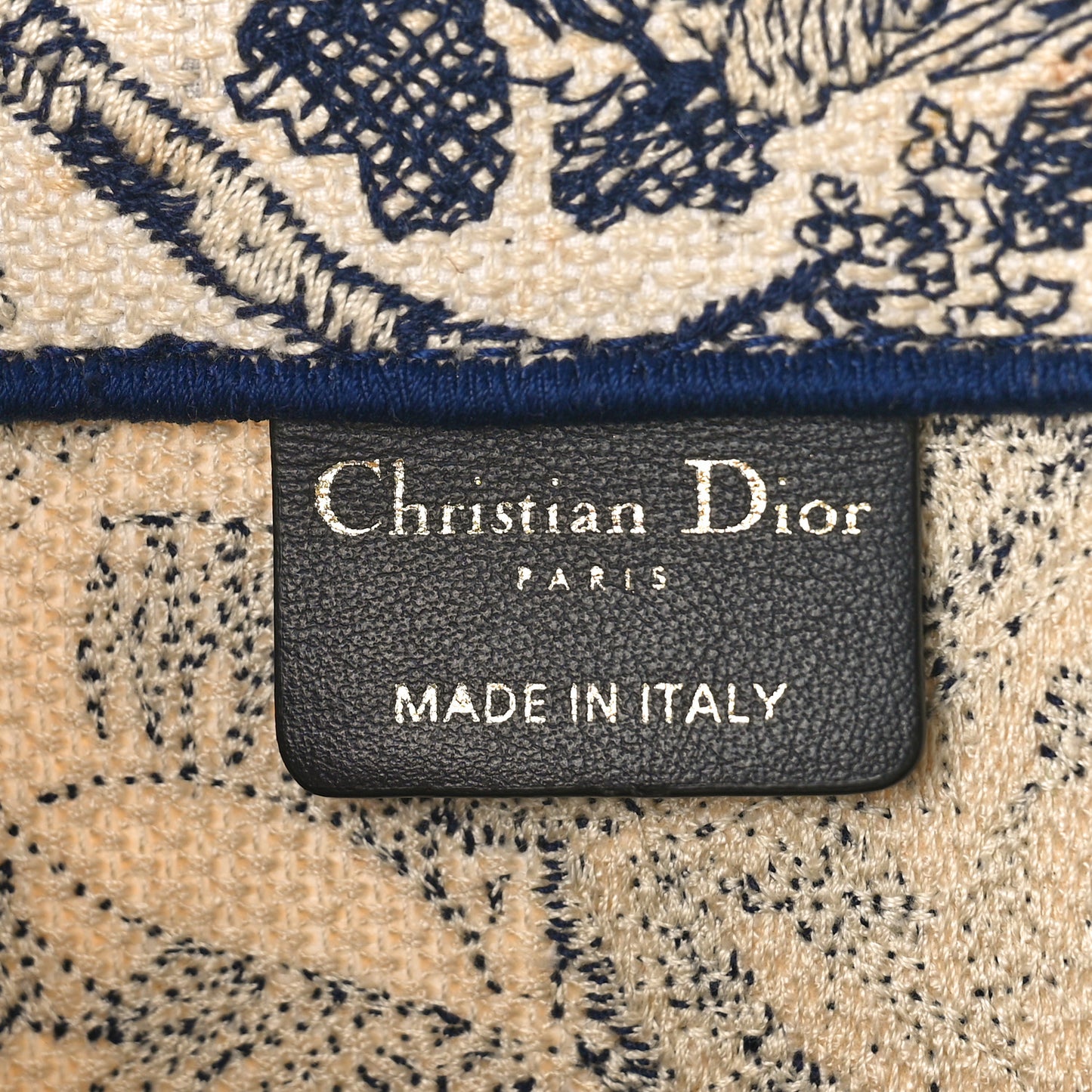 Canvas Embroidered Large Dioriviera Toile De Jouy Book Tote Blue