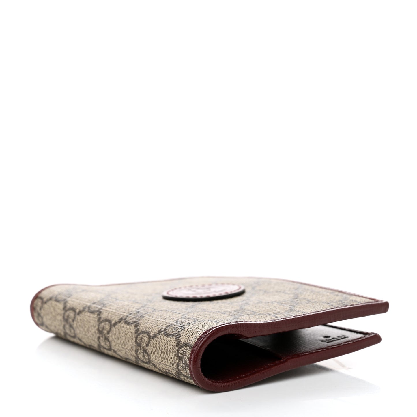 GG Supreme Monogram Azalea Calfskin Retro Interlocking G Passport Case Beige Red