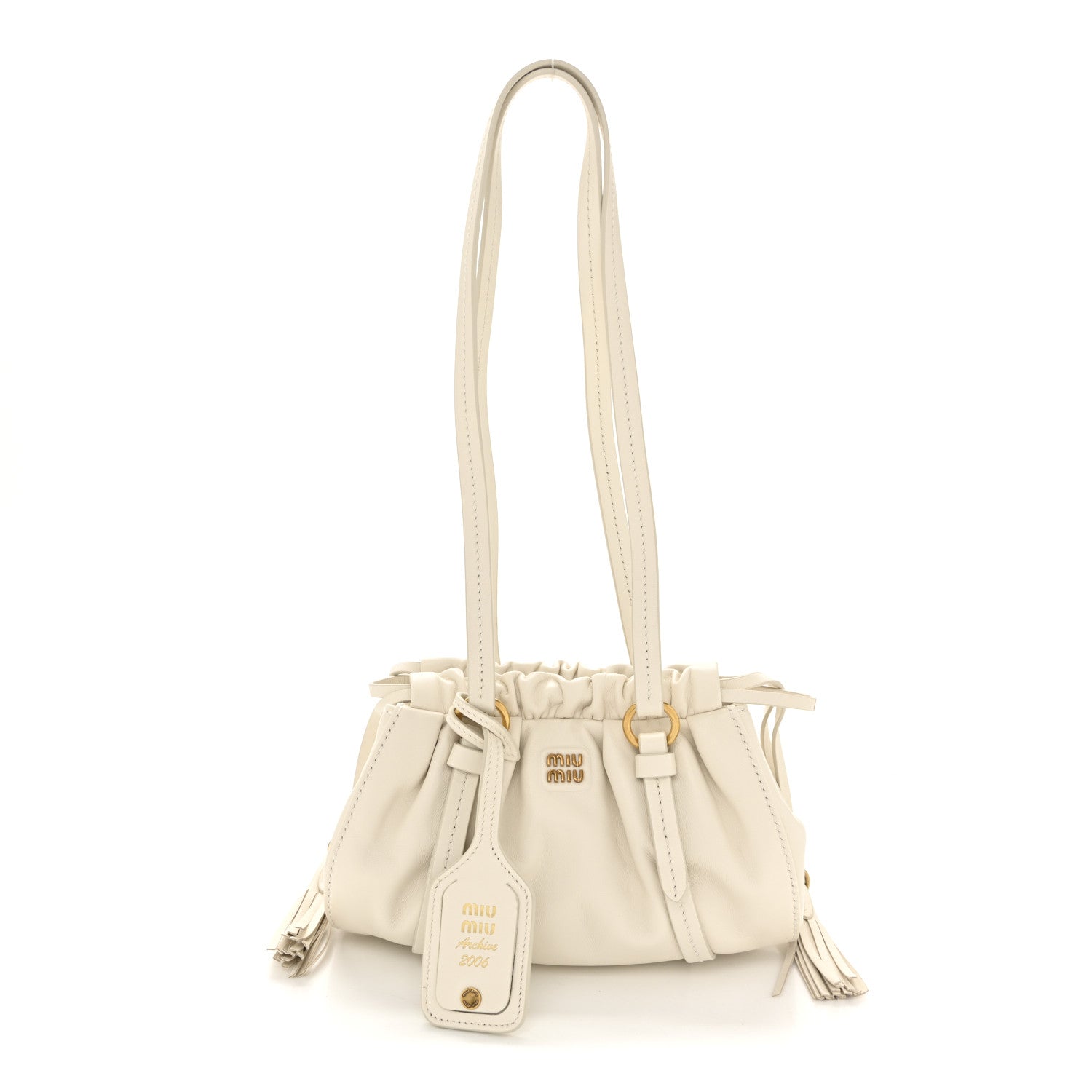 Miu Miu Nappa Mini Joie Shoulder Bag White 1797514 – FASHIONPHILE