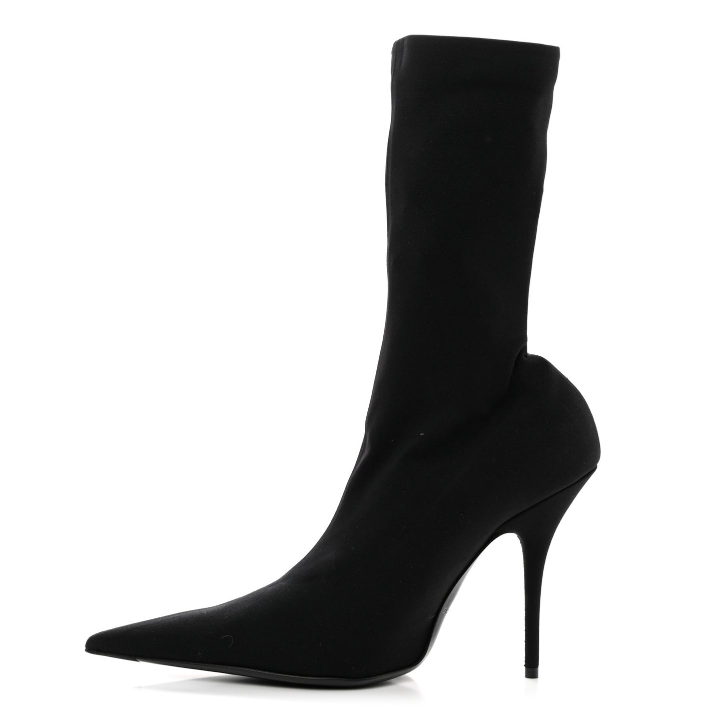 Jersey Crepe Round Toe Knife Booties 39 Black