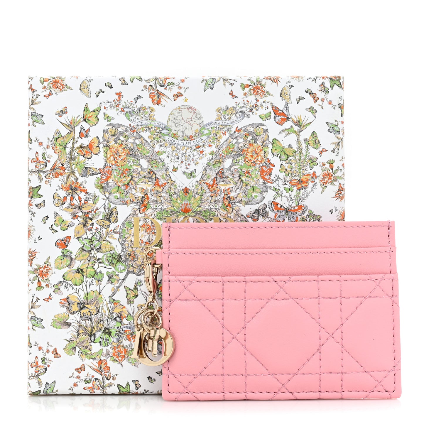 Lambskin Cannage Lady Dior Five-Slots Card Holder Melacoton