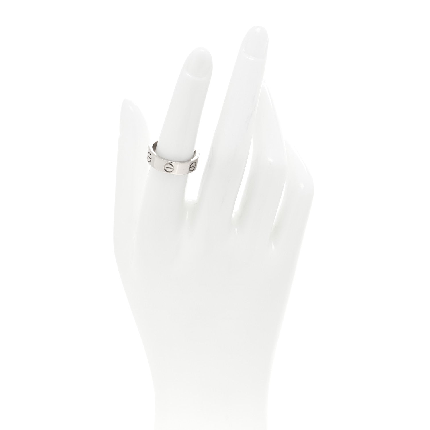Cartier 18K White Gold 5.5mm LOVE Ring 53 6.5 2 of 4