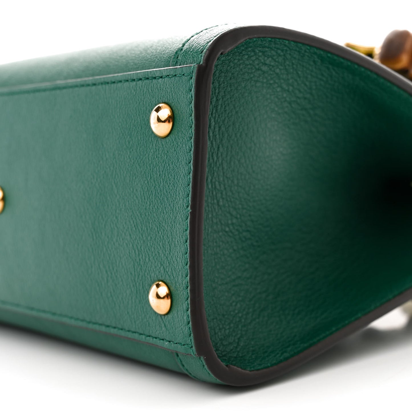 Wonka Grain Calfskin Mini Diana Tote Bag Green Yellow Fluo