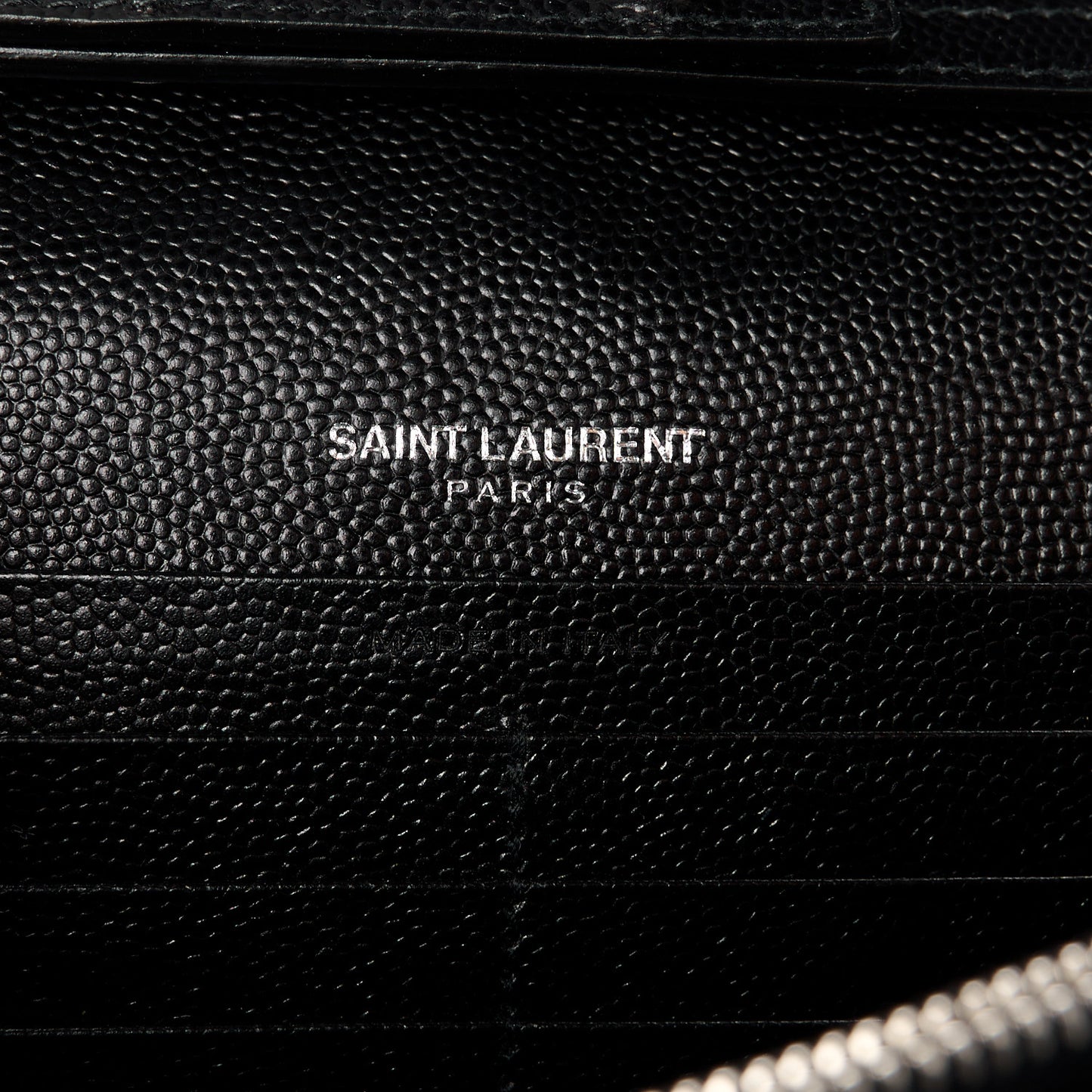 Grain De Poudre Matelasse Chevron Monogram Chain Wallet Black