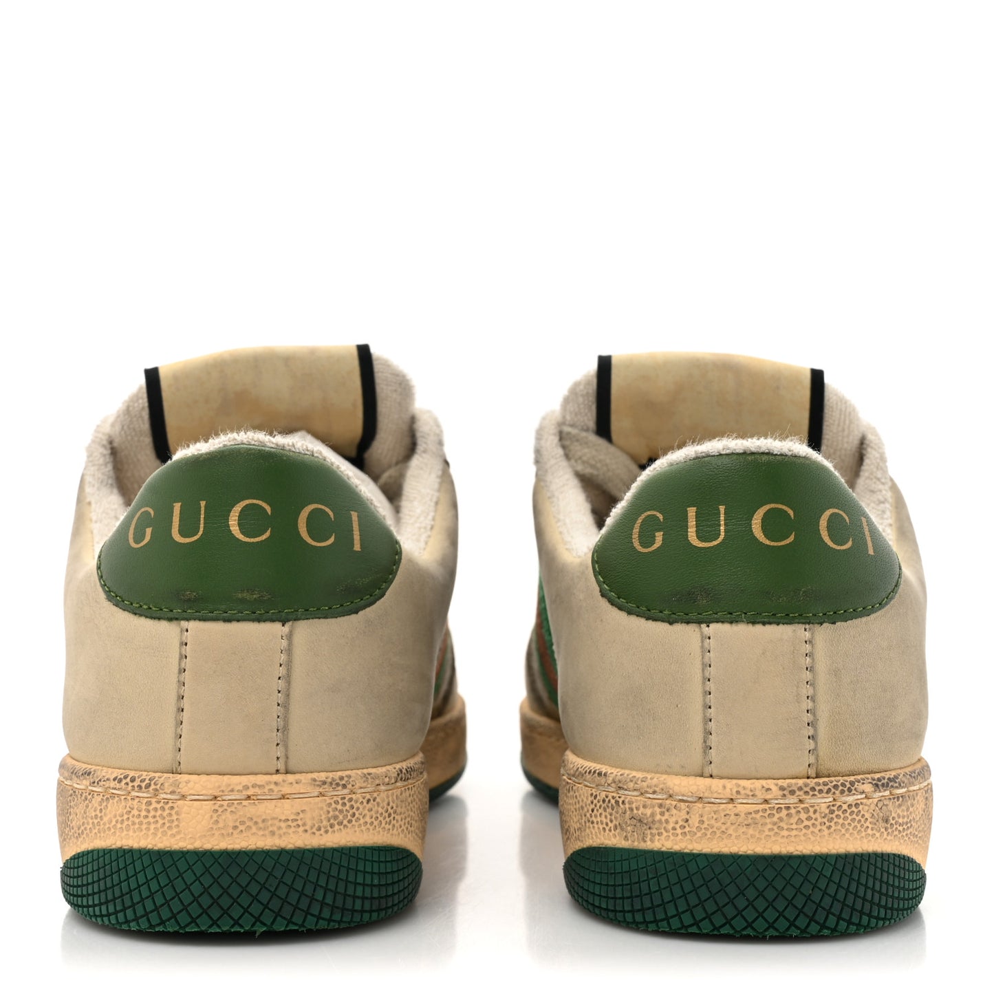GG Monogram Nubuck Web Womens Screener Sneakers 35.5 New Sand Dusty Milk Vintage Green