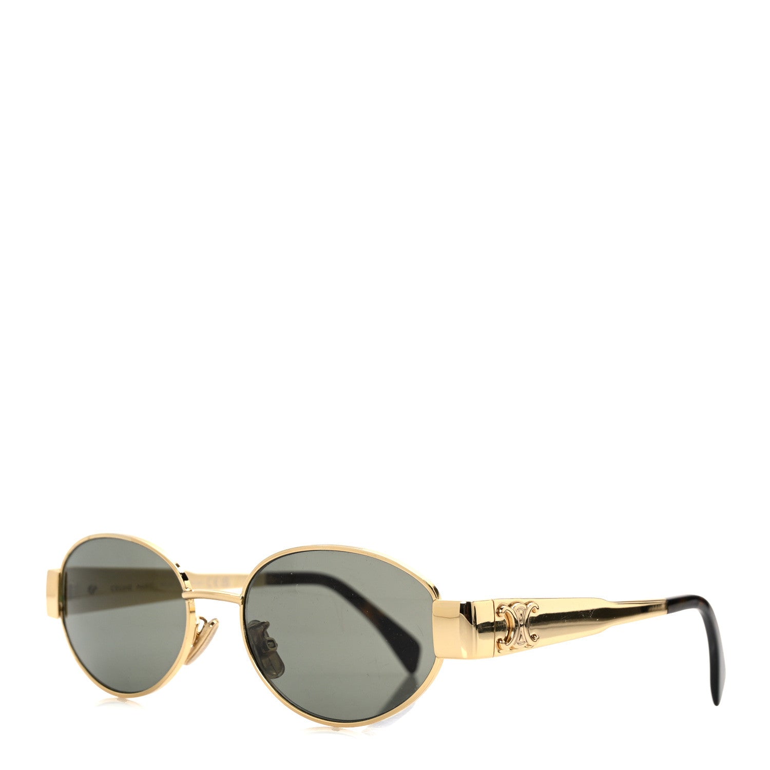 Celine Metal Triomphe 01 Sunglasses CL40235U Gold Green 1 of 7