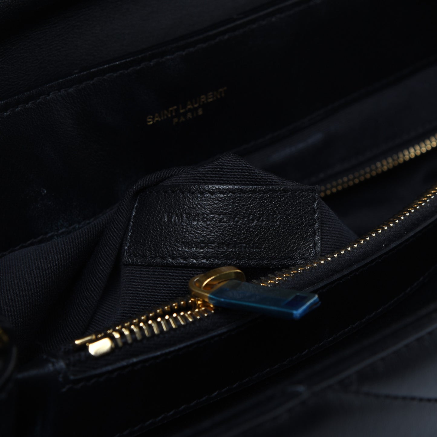 Calfskin Y Quilted Monogram Medium Loulou Chain Satchel Black