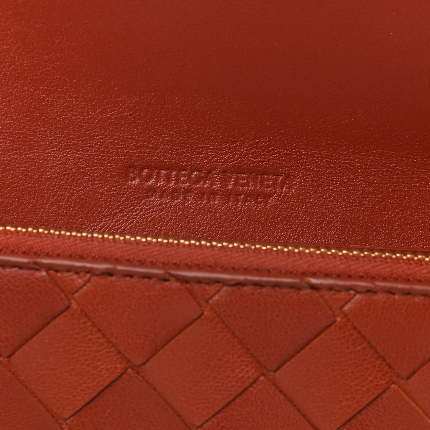 Nappa Intrecciato Continental Flap Wallet Rust