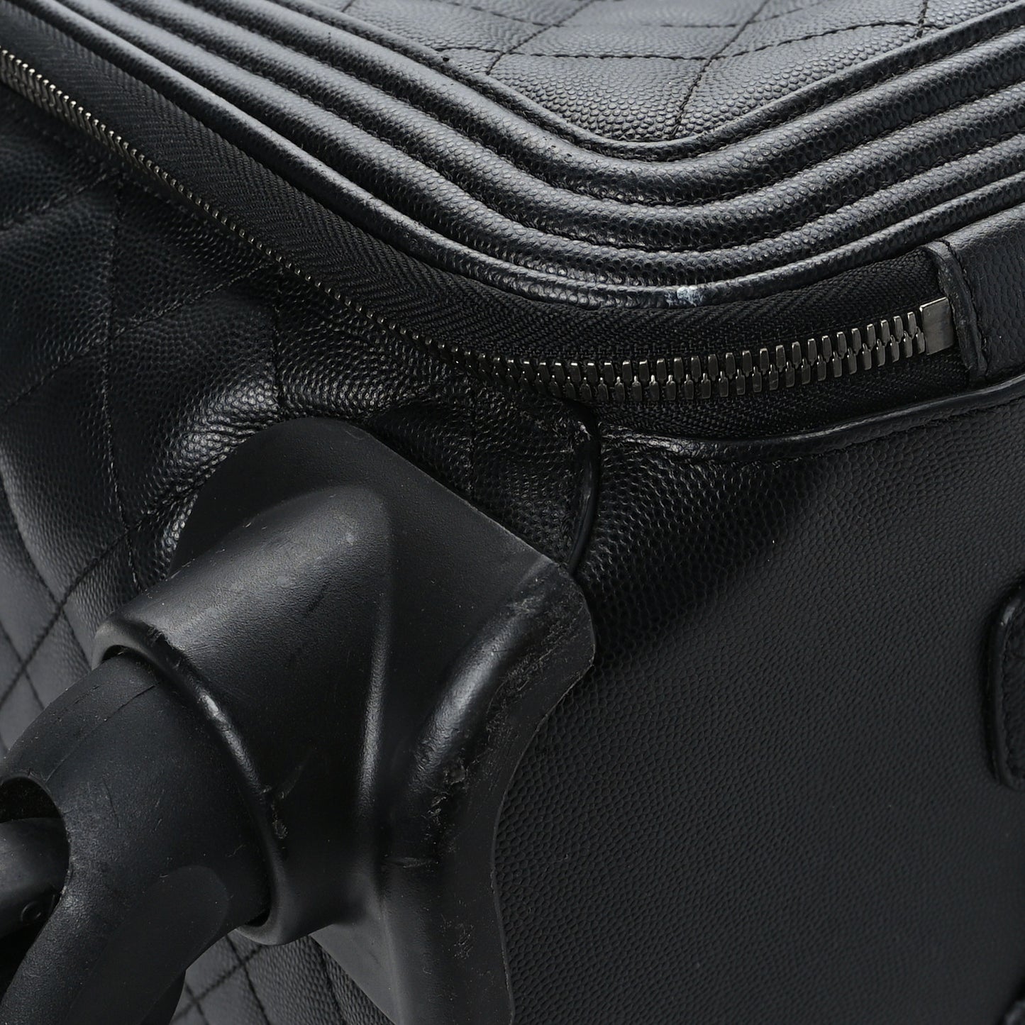 Caviar Quilted Coco Case Trolley Black