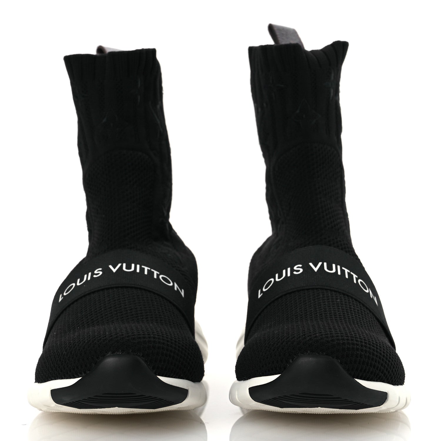 Louis Vuitton Monogram Stretch Fabric Aftergame Sneaker Boots 36.5 Black 3 of 11