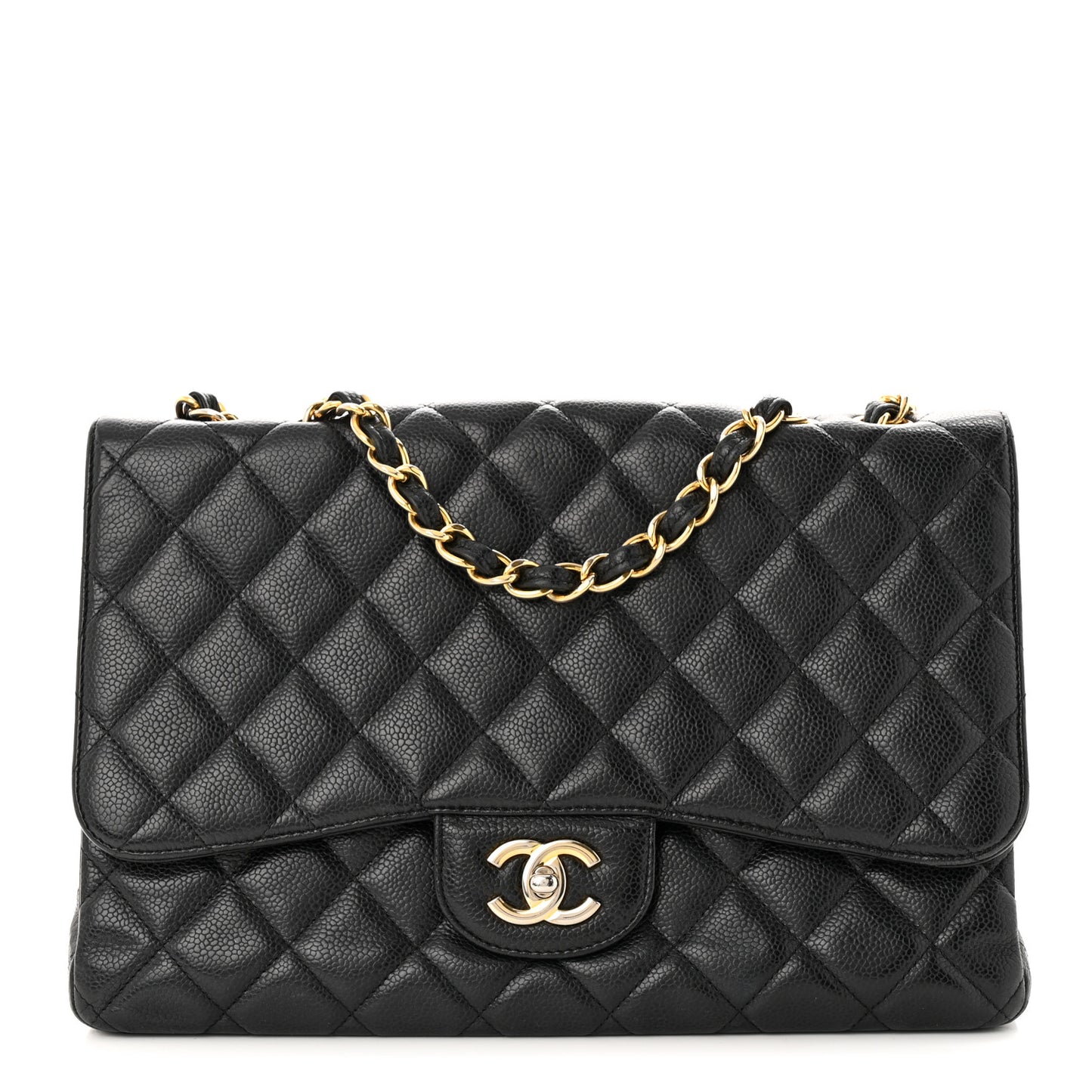 Caviar Quilted Jumbo Single Flap Black