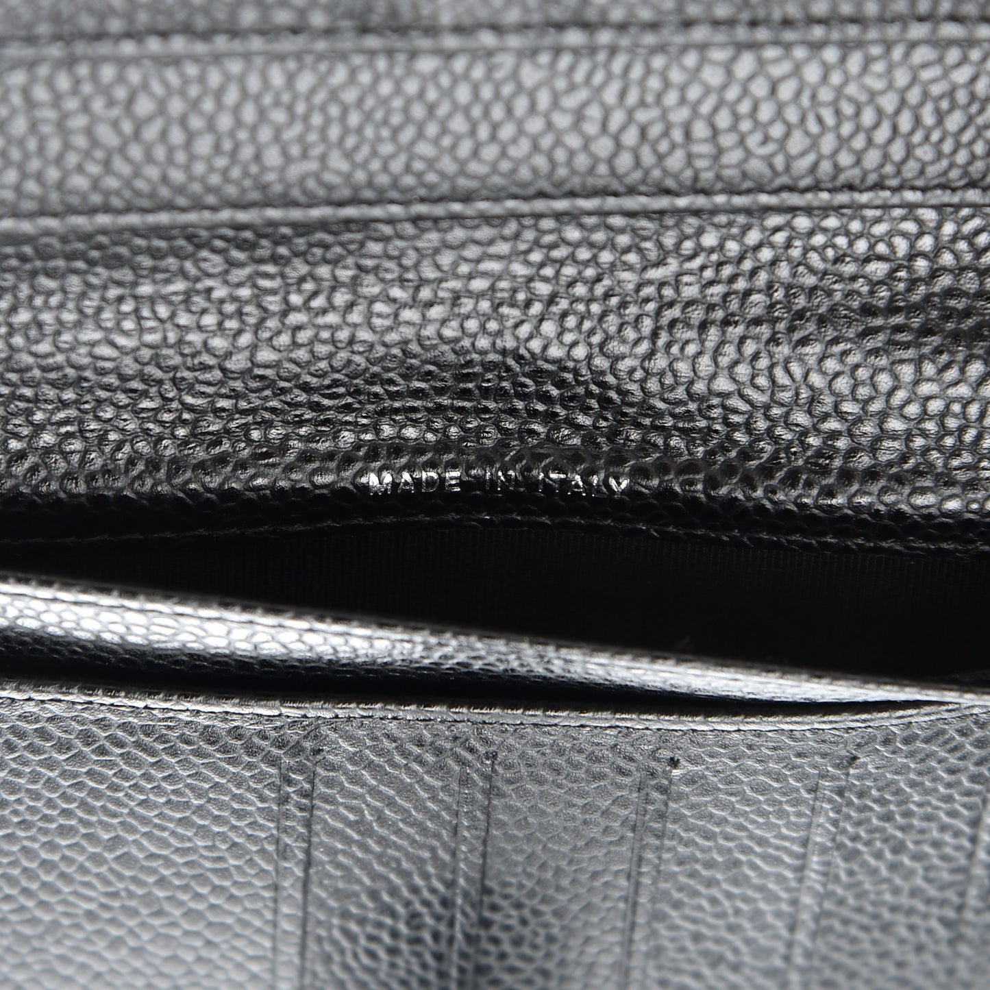 Caviar Quilted CC Long Double Wallet Black